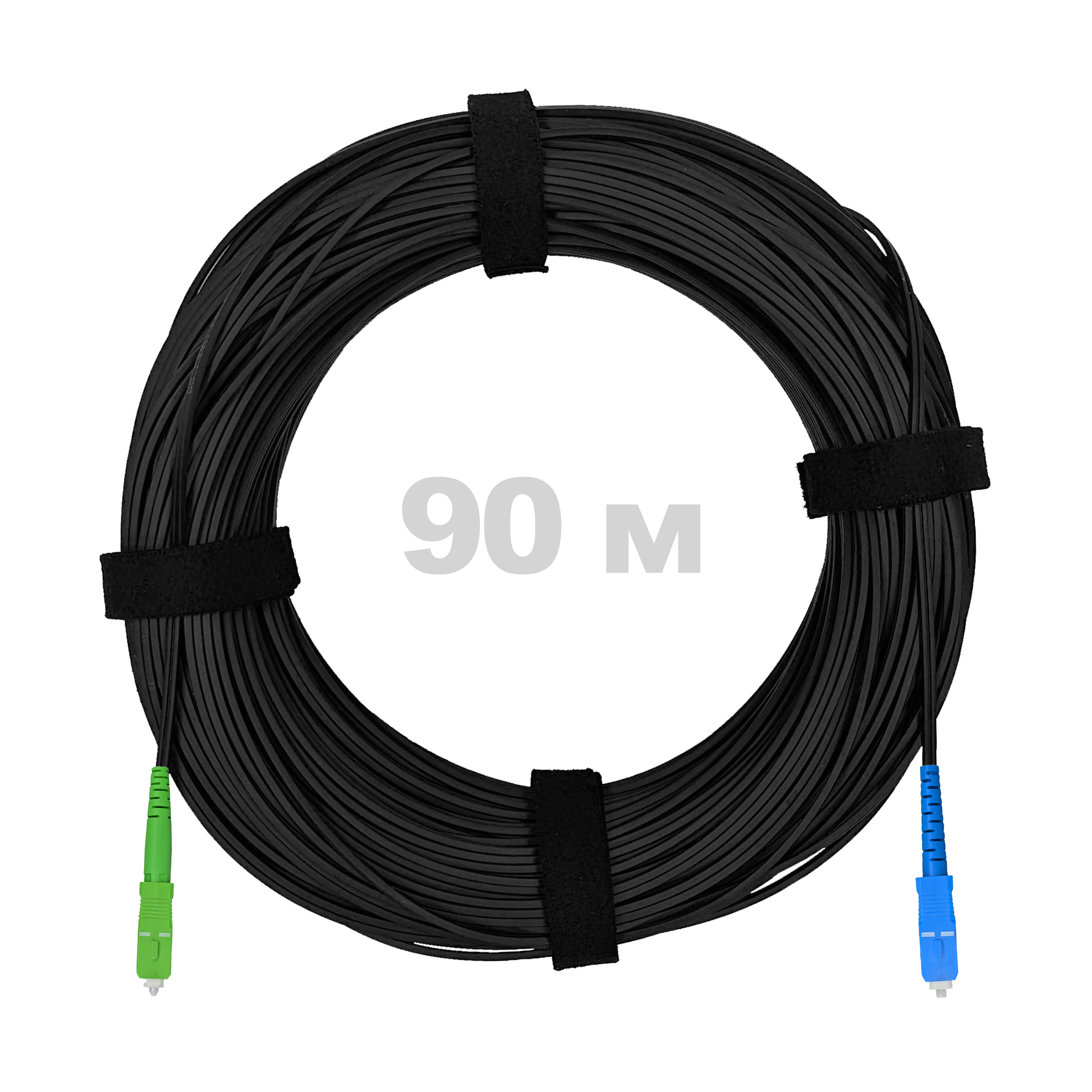 Патч-корд оптический FTTH диэлектрик FRP, G.657 LSZH SC/APC-SC/UPC, черный 90 м.