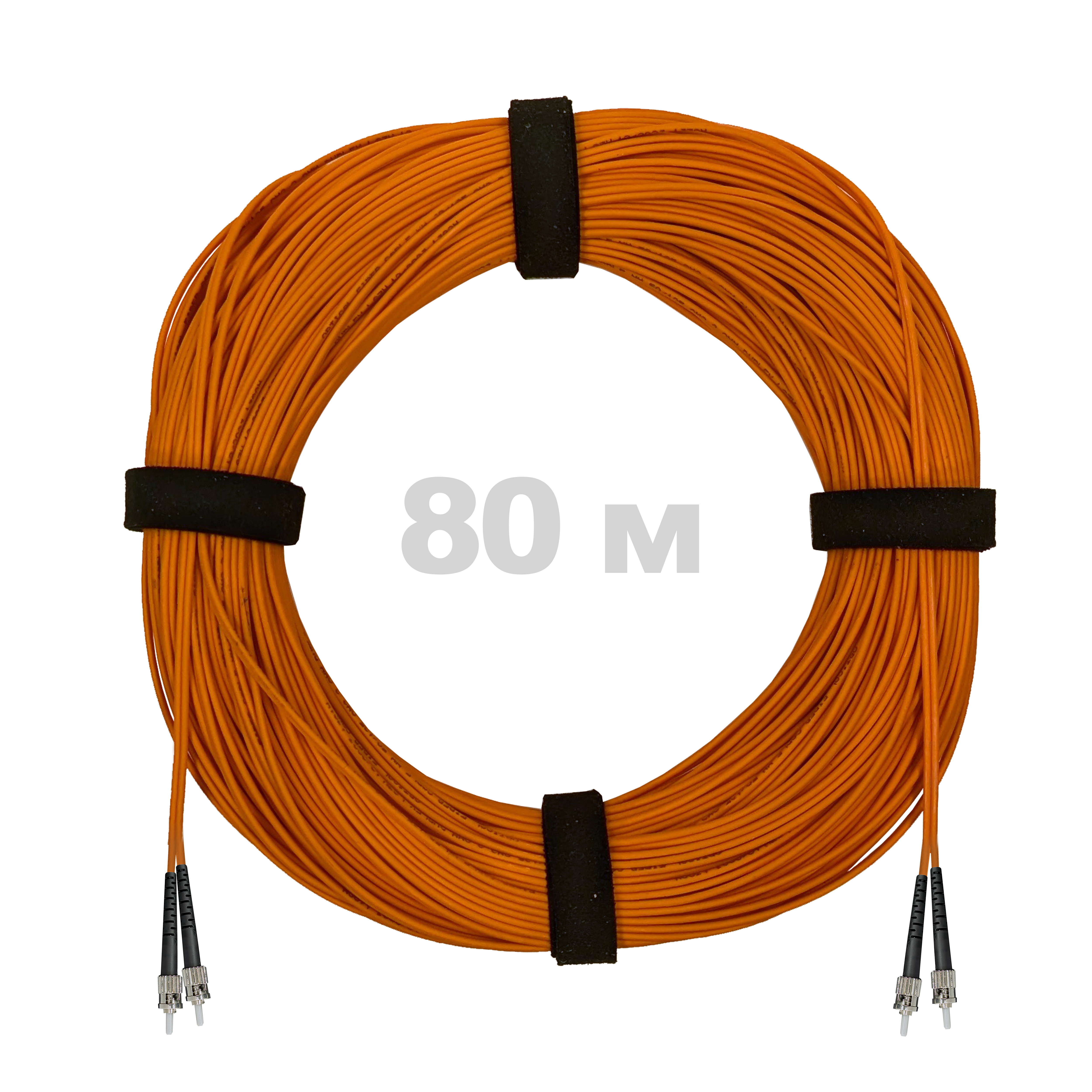Патч-корд оптический ST/PC-ST/PC MM (OM2) 2mm duplex LSZH,  80 м.