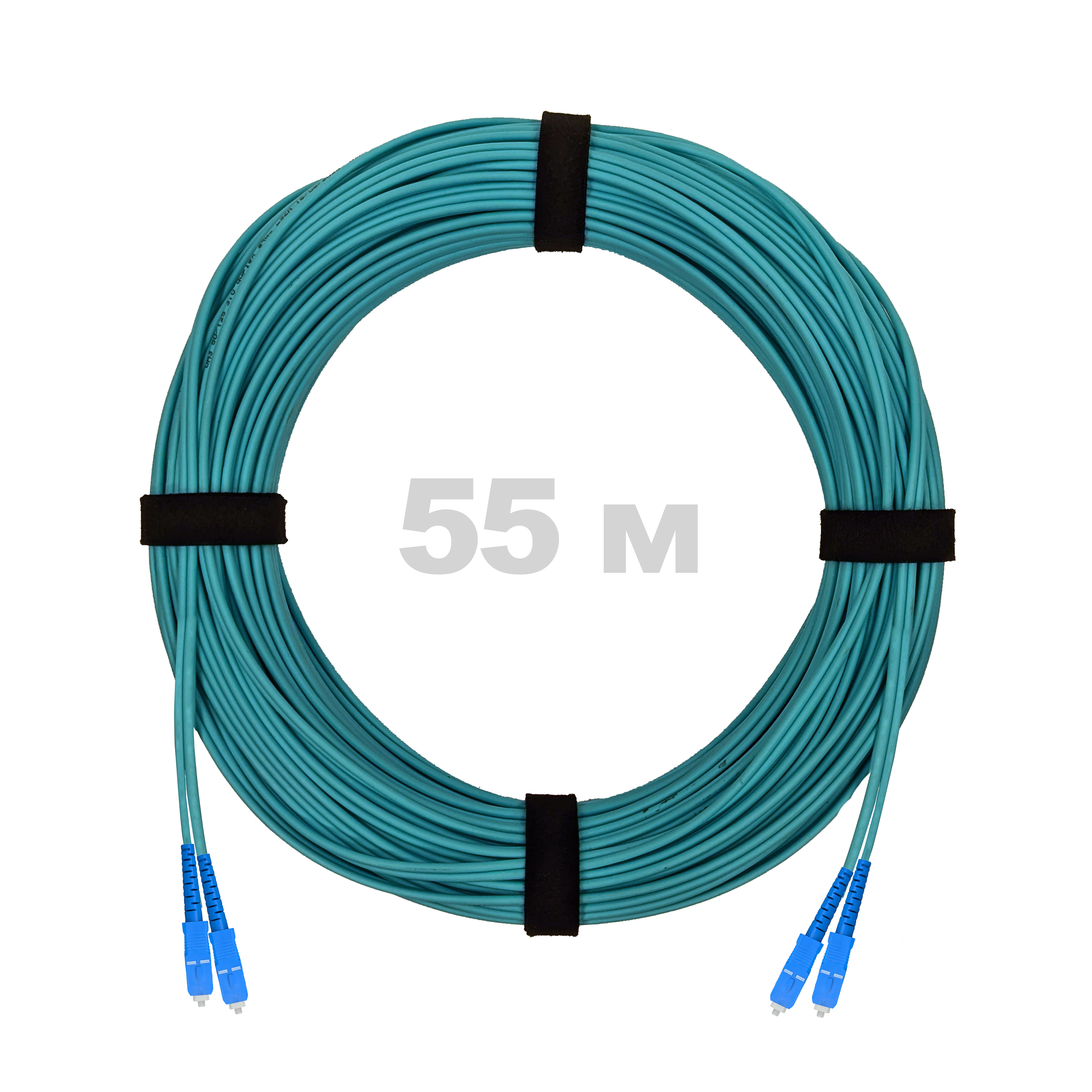 Патч-корд оптический SC/UPC-SC/UPC MM (OM3) 2mm duplex LSZH,  55 м.