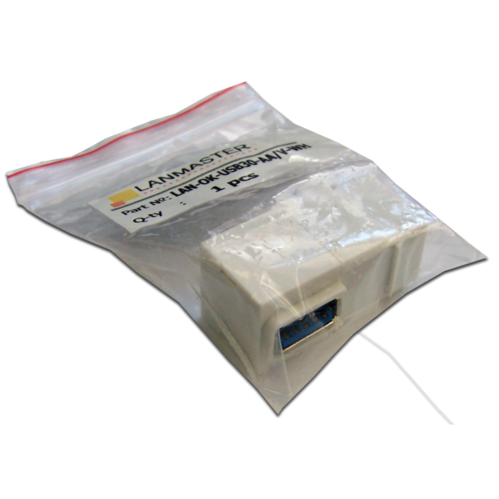 Модуль Keystone, USB 3.0, тип A, мама-мама, 90 градусов, белый__