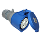 Розетка IEC 309 однофазная, 32A, 250V, разборная, синяя