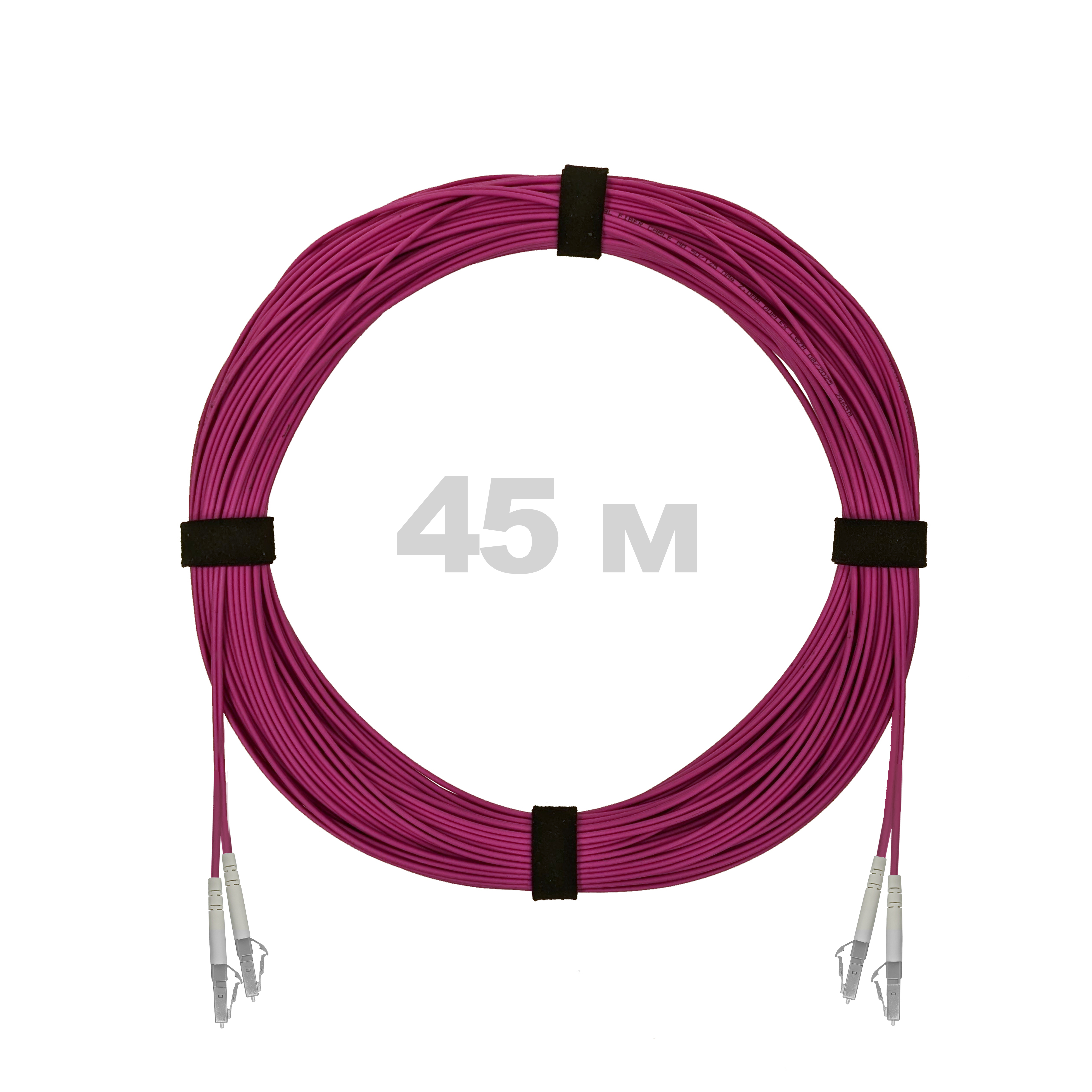 Патч-корд оптический LC/UPC-LC/UPC MM (OM4) 3mm duplex LSZH,  45 м.