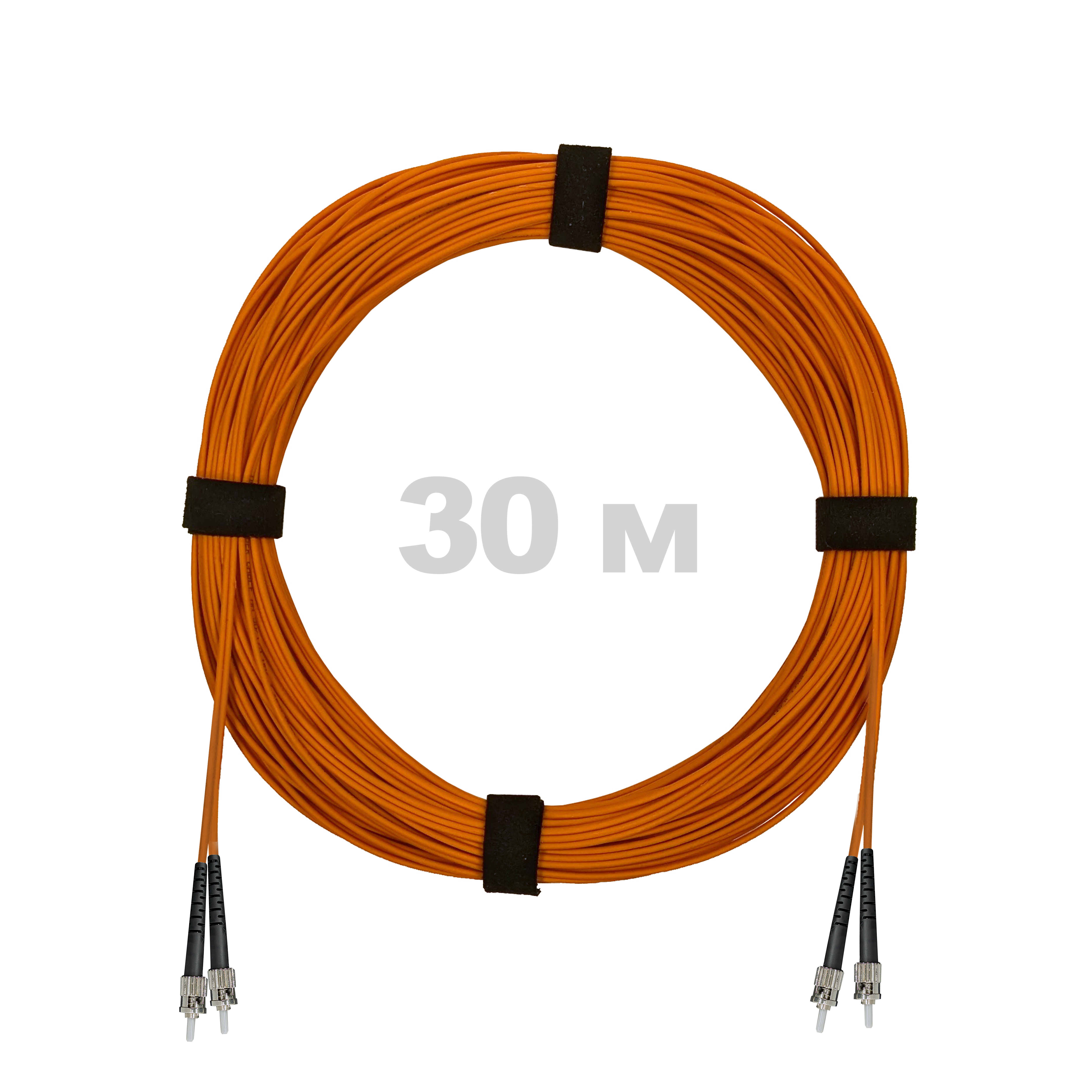 Патч-корд оптический ST/PC-ST/PC MM (OM2) 3mm duplex LSZH,  30 м.