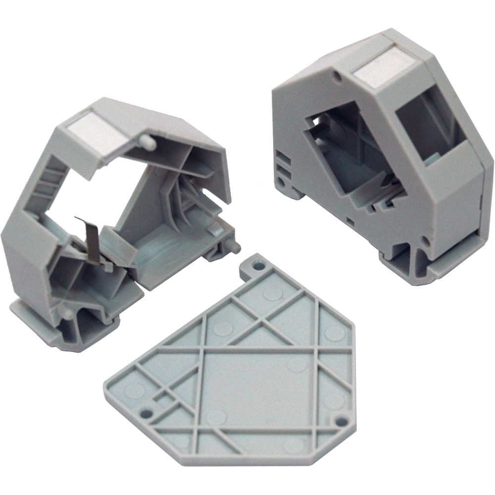 Бокс на DIN-рейку для установки модуля типа Keystone, серый