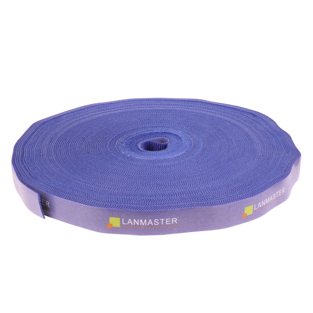 Хомут-липучка LANMASTER шириной 20 мм, 30 м, синий__