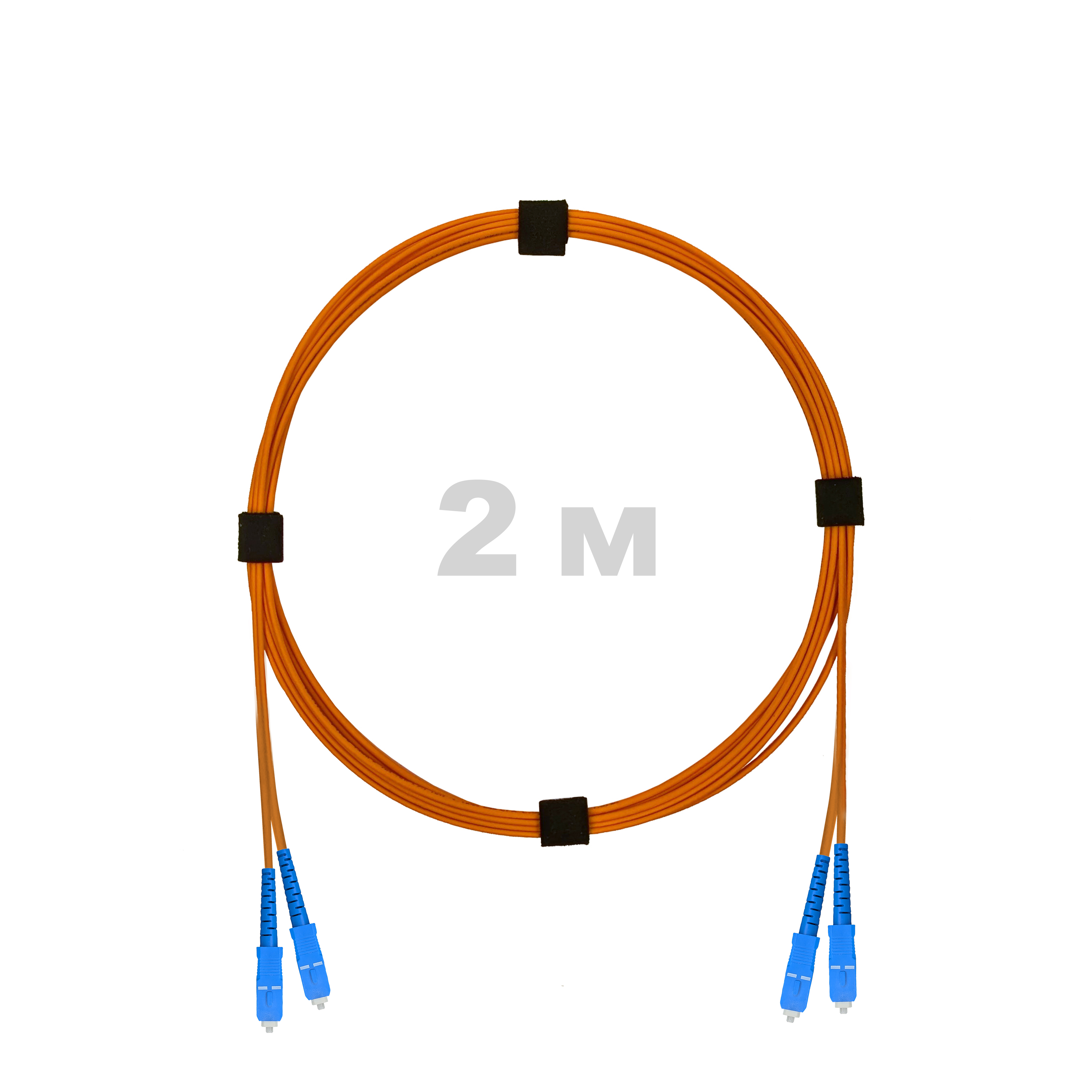 Патч-корд оптический армированный бронированный SC/UPC-SC/UPC MM (OM2) Duplex 3.0mm LSZH, 2 м.
