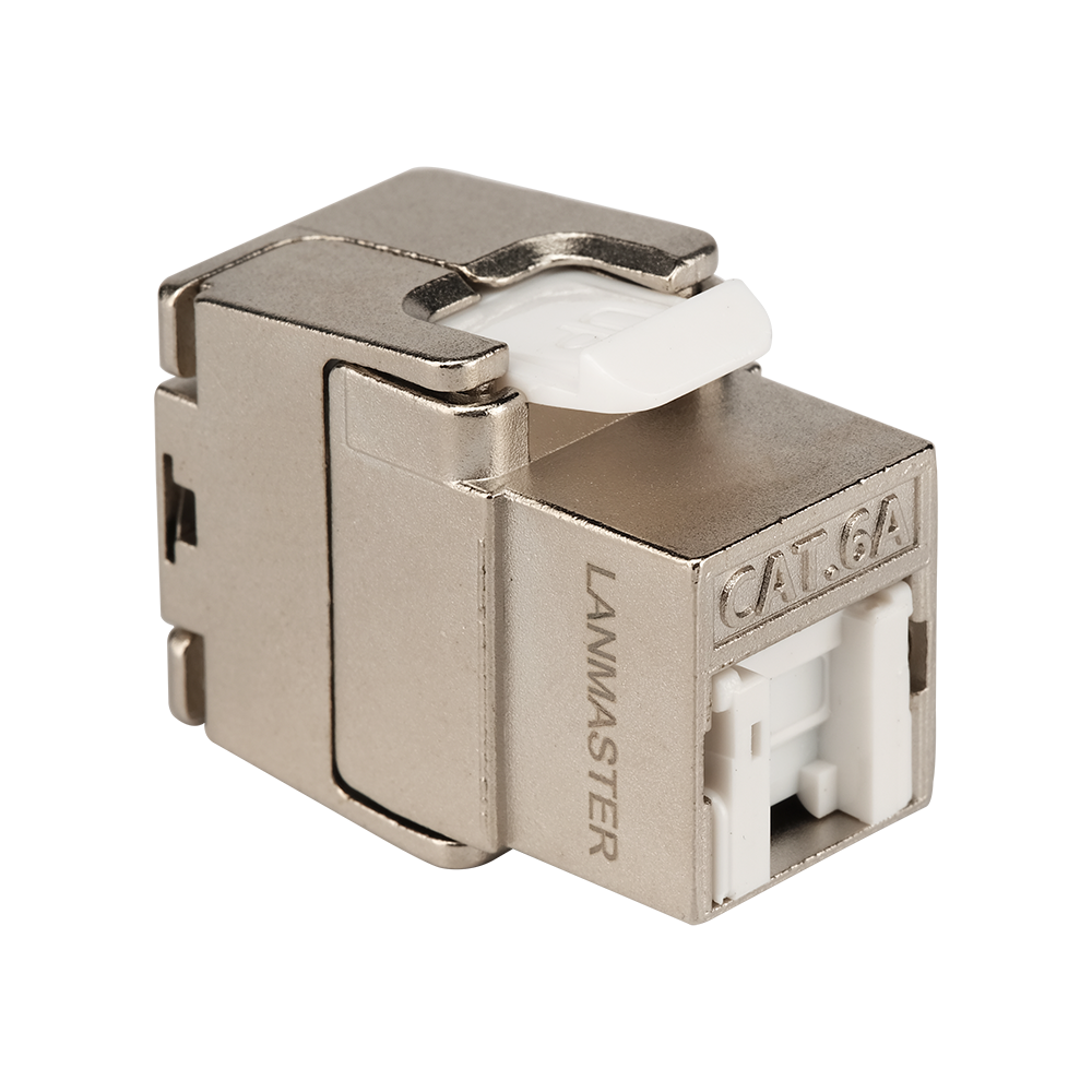Модуль Keystone ToolLess, RJ45, экранированный, кат.6A, со встроенной шторкой, 180 градусов