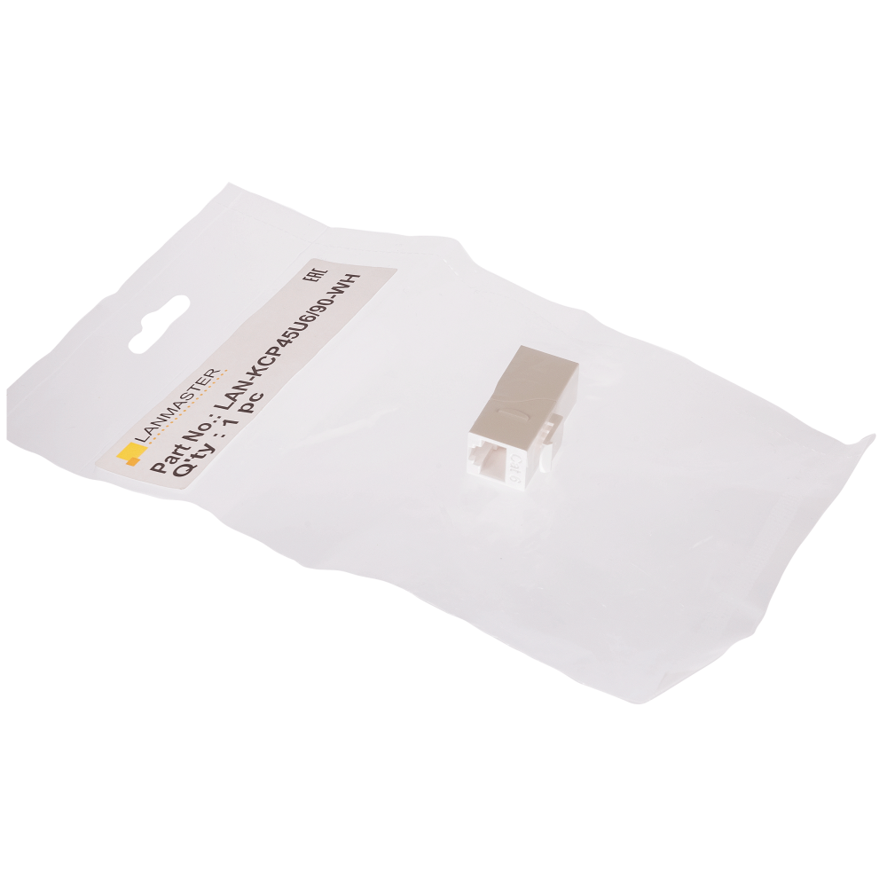 Повторитель портов RJ-45, неэкранированный, 90 градусов, кат.6, формата Keystone, белый__