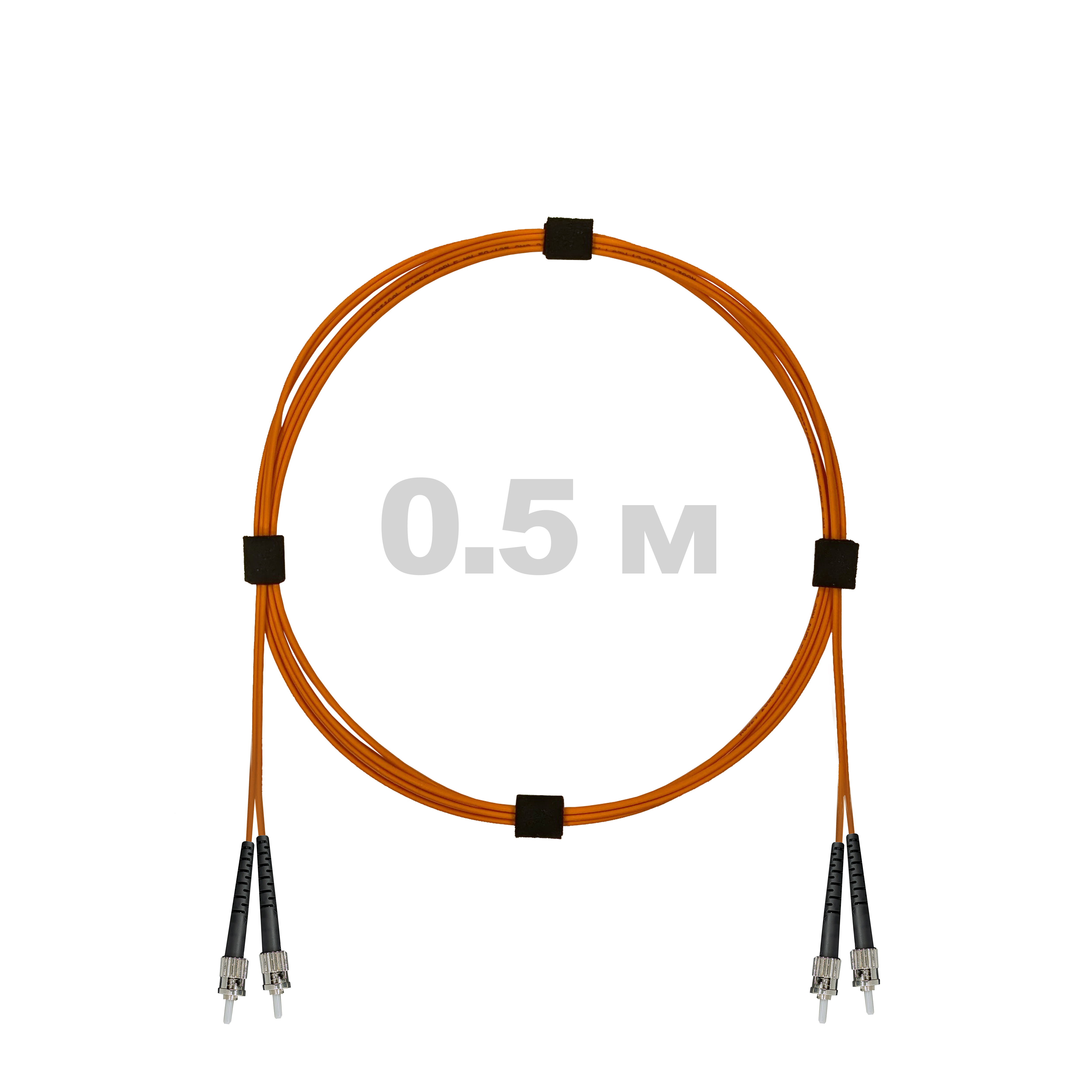 Патч-корд оптический ST/PC-ST/PC MM (OM2) 3mm duplex LSZH,  0.5 м.
