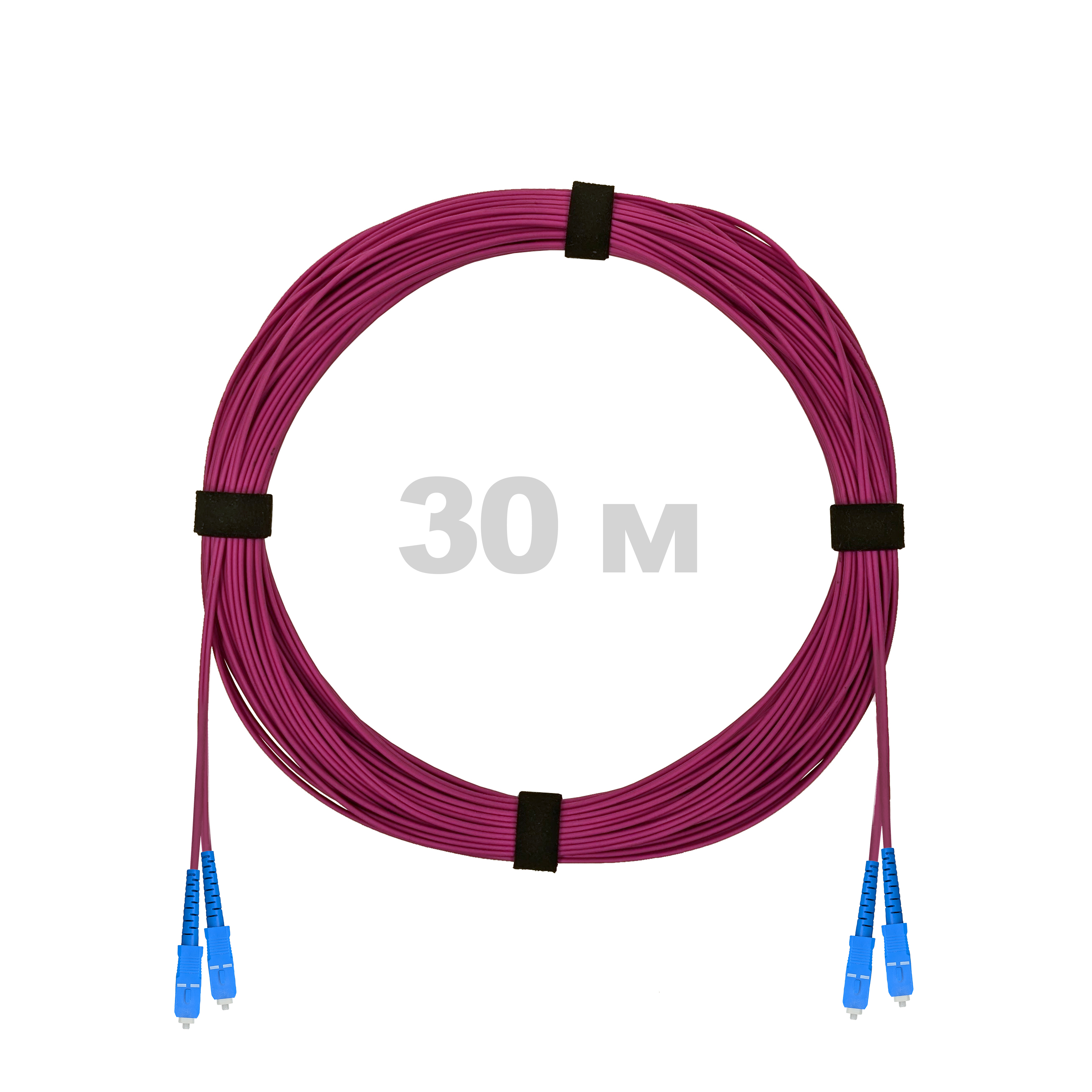 Патч-корд оптический армированный бронированный SC/UPC-SC/UPC MM (OM4) Duplex 2.0mm LSZH, 30 м.