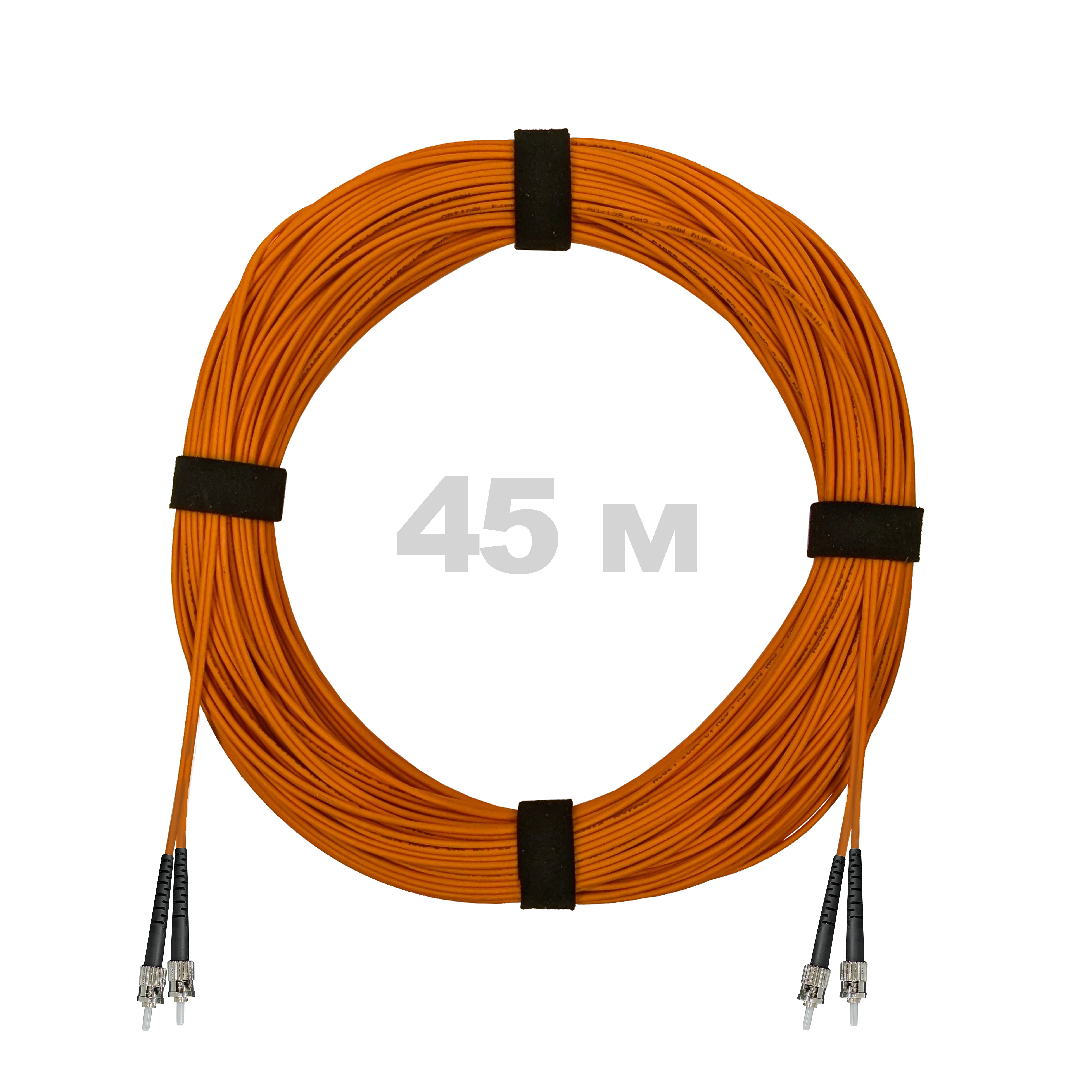 Патч-корд оптический ST/PC-ST/PC MM (OM2) 2mm duplex LSZH,  45 м.