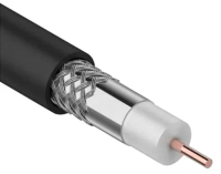 Кабель коаксиальный RG-11U  TWIST, 75 Ом (CCS, оплетка 96 нитей AL), наружный, черный (305м)