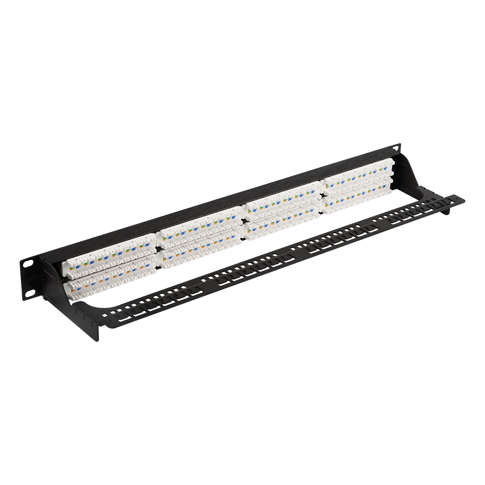 Патч-панель 19" высокой плотности, 48 портов RJ45, неэкранированная, кат.6A, 1U__