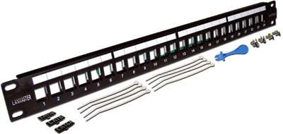 Патч-панель LAN-PPL24OK-STP наборная 19", экранированная, 24 порта, 1U, LANMASTER