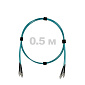 Патч-корд оптический FC/UPC-FC/UPC MM (OM3) 2mm duplex LSZH,  0.5 м.