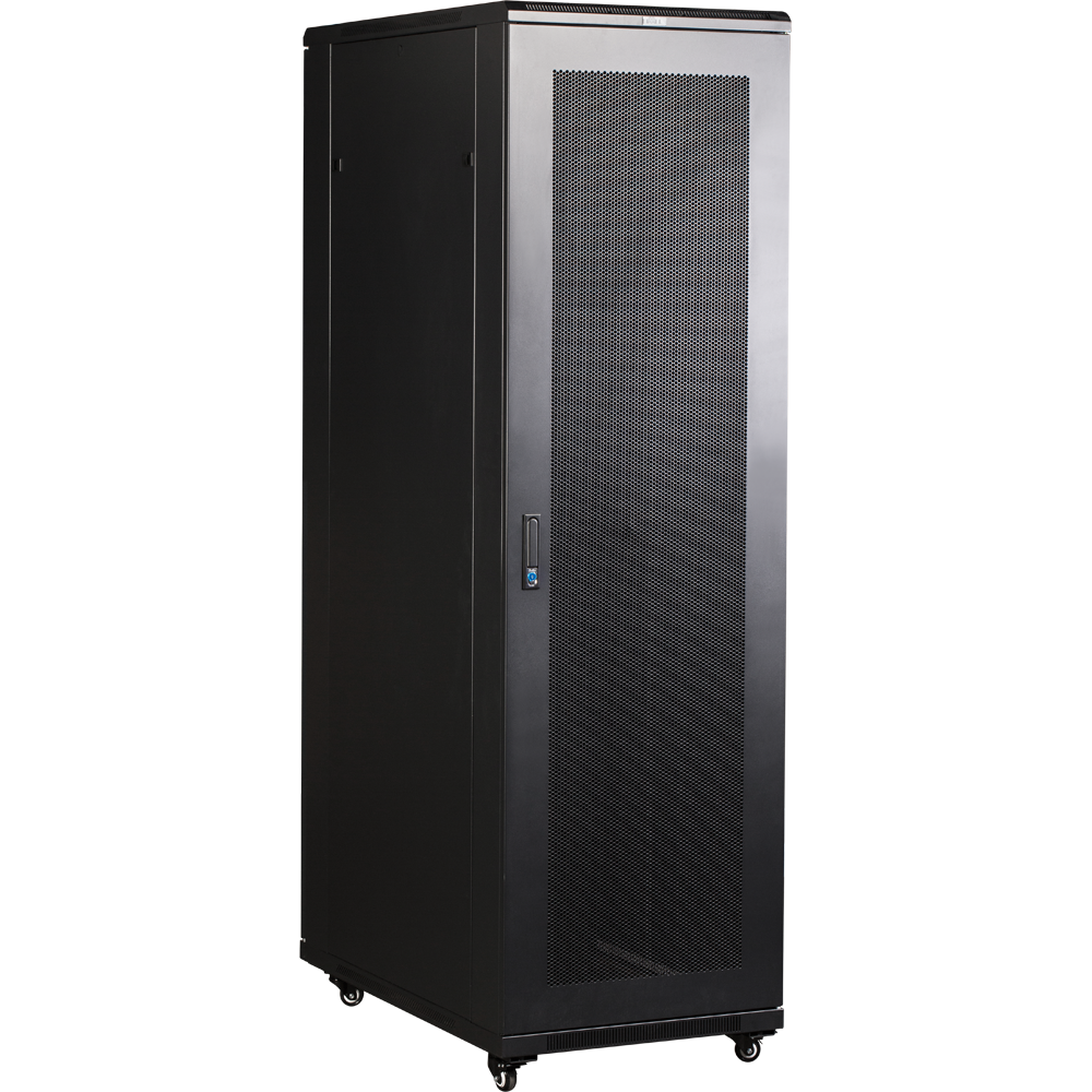 Шкаф 19" Business, 22U 600x1000, черный, передняя дверь стекло, задняя дверь распашная металл__