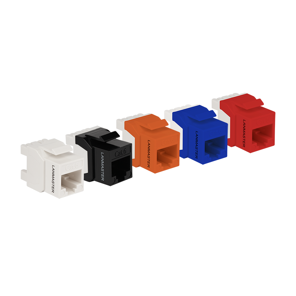 Модуль Keystone, RJ45, неэкранированный, кат.6, без шторки, 180 градусов, синий