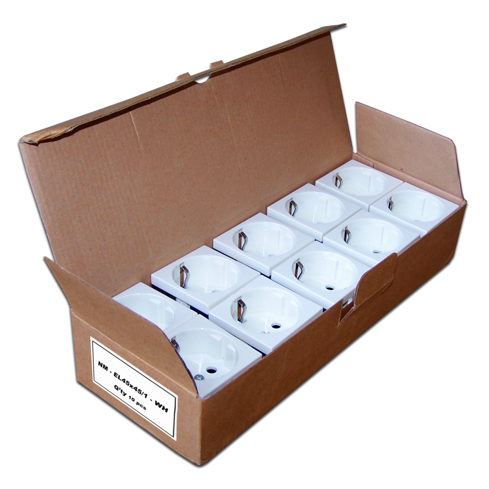 Лицевая панель электрической розетки Mosaic 45x45, нем. ст., 2K+3, со шторками, красная