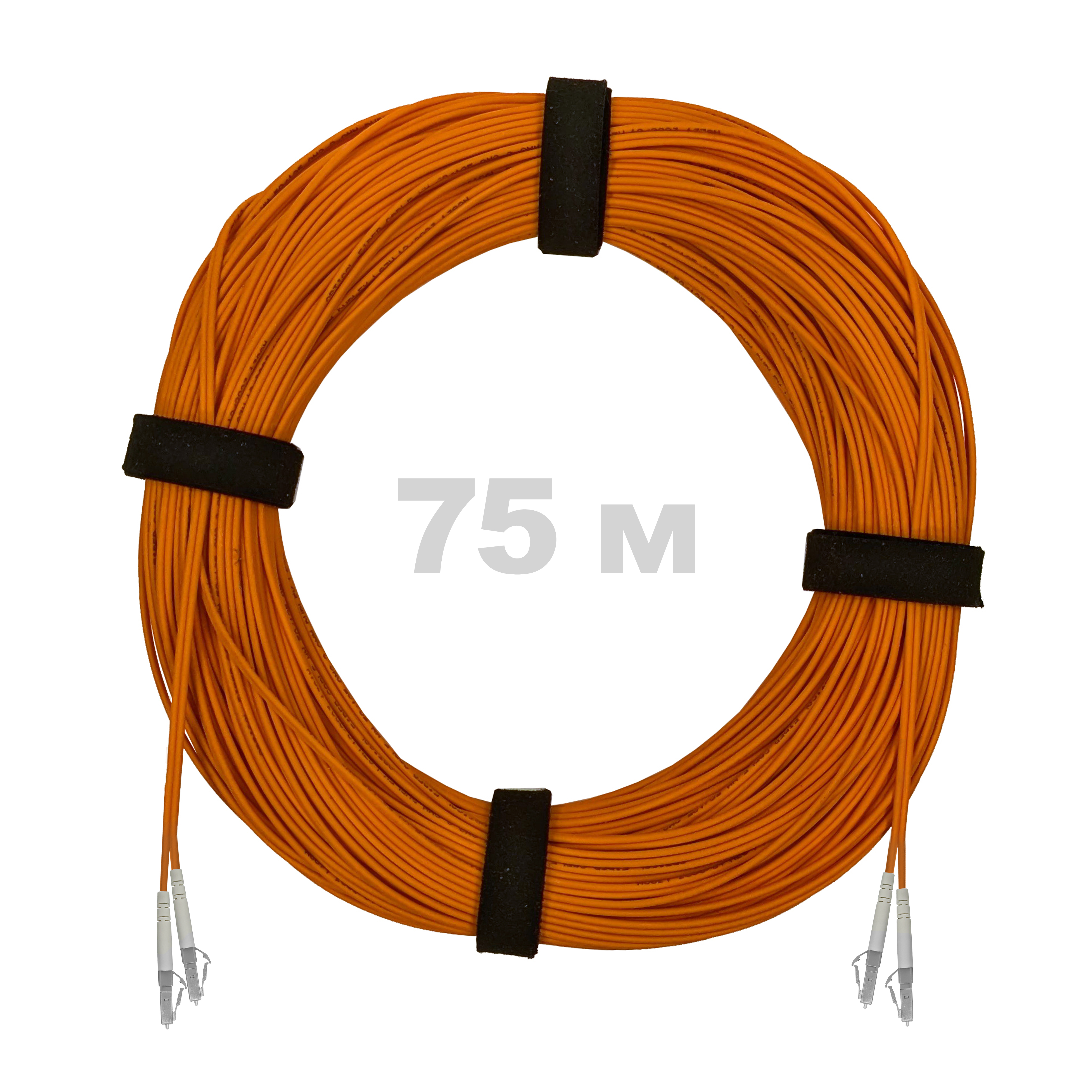 Патч-корд оптический LC/UPC-LC/UPC MM (OM2) 2mm duplex LSZH,  75 м.