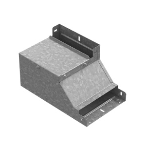 Поворот вертикальный вверх правый к лотку 400х80, толщ. 1,0 мм, гор. цинк