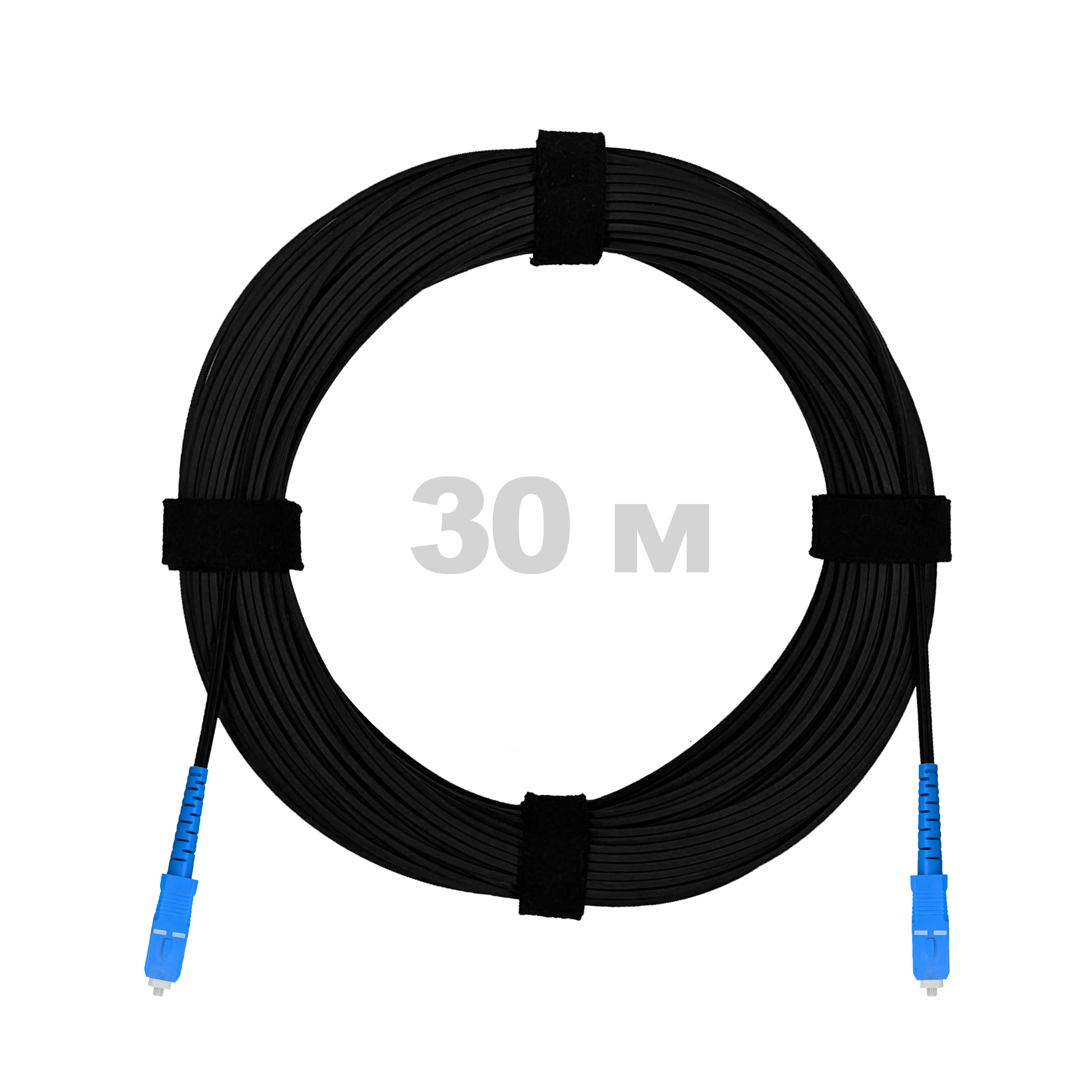 Патч-корд оптический FTTH, диэлектрик FRP, G.657, LSZH, 2x SC/UPC, черный 30 м