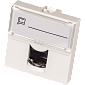 Вставка Mosaic 45x45, RJ-45 UTP, кат.5e, со шторкой и увеличенным окном маркировки, белая