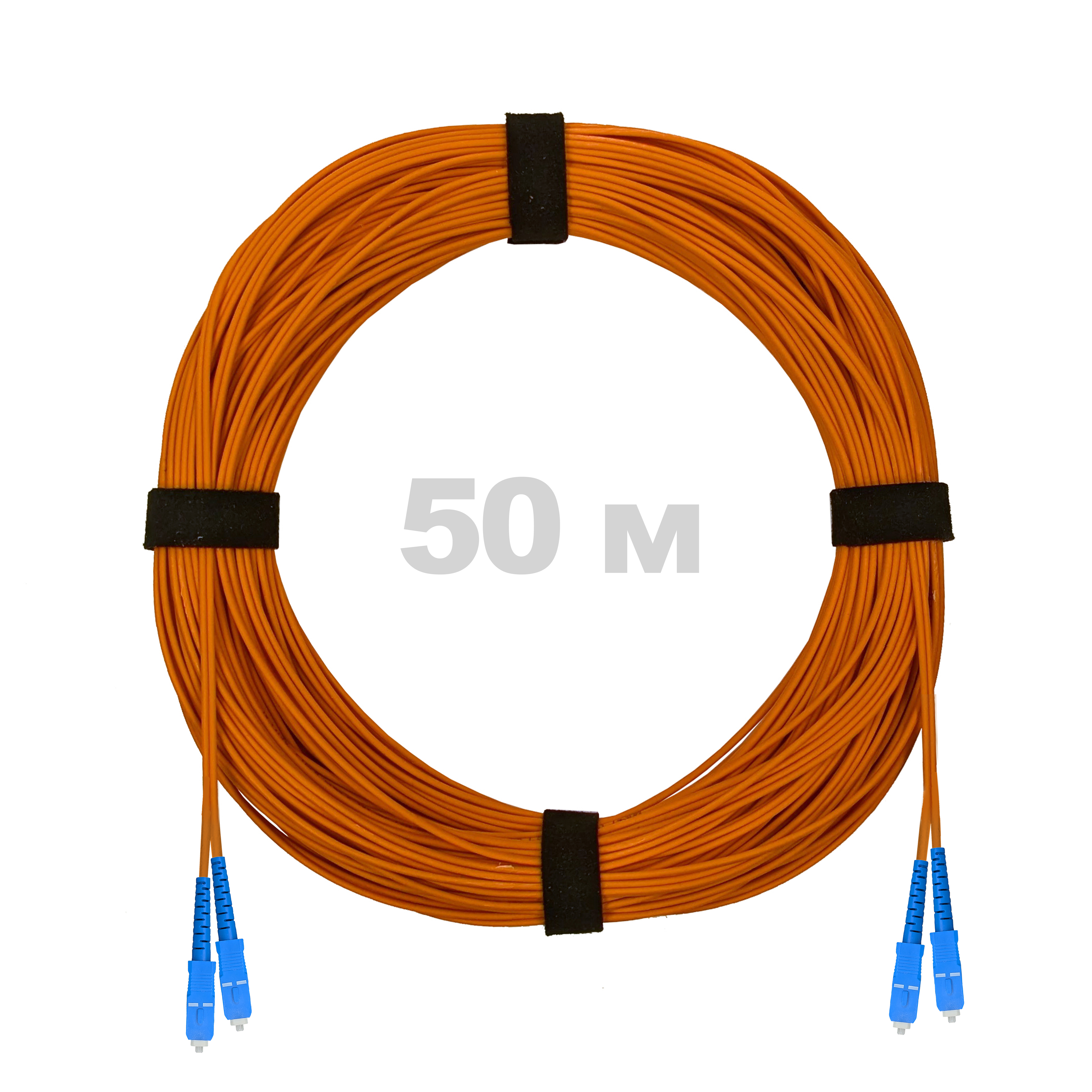 Патч-корд оптический армированный бронированный SC/UPC-SC/UPC MM (OM2) Duplex 3.0mm LSZH, 50 м.