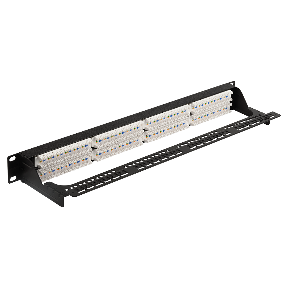 Патч-панель 19" высокой плотности, 48 портов RJ45, неэкранированная, кат.5E, 1U__
