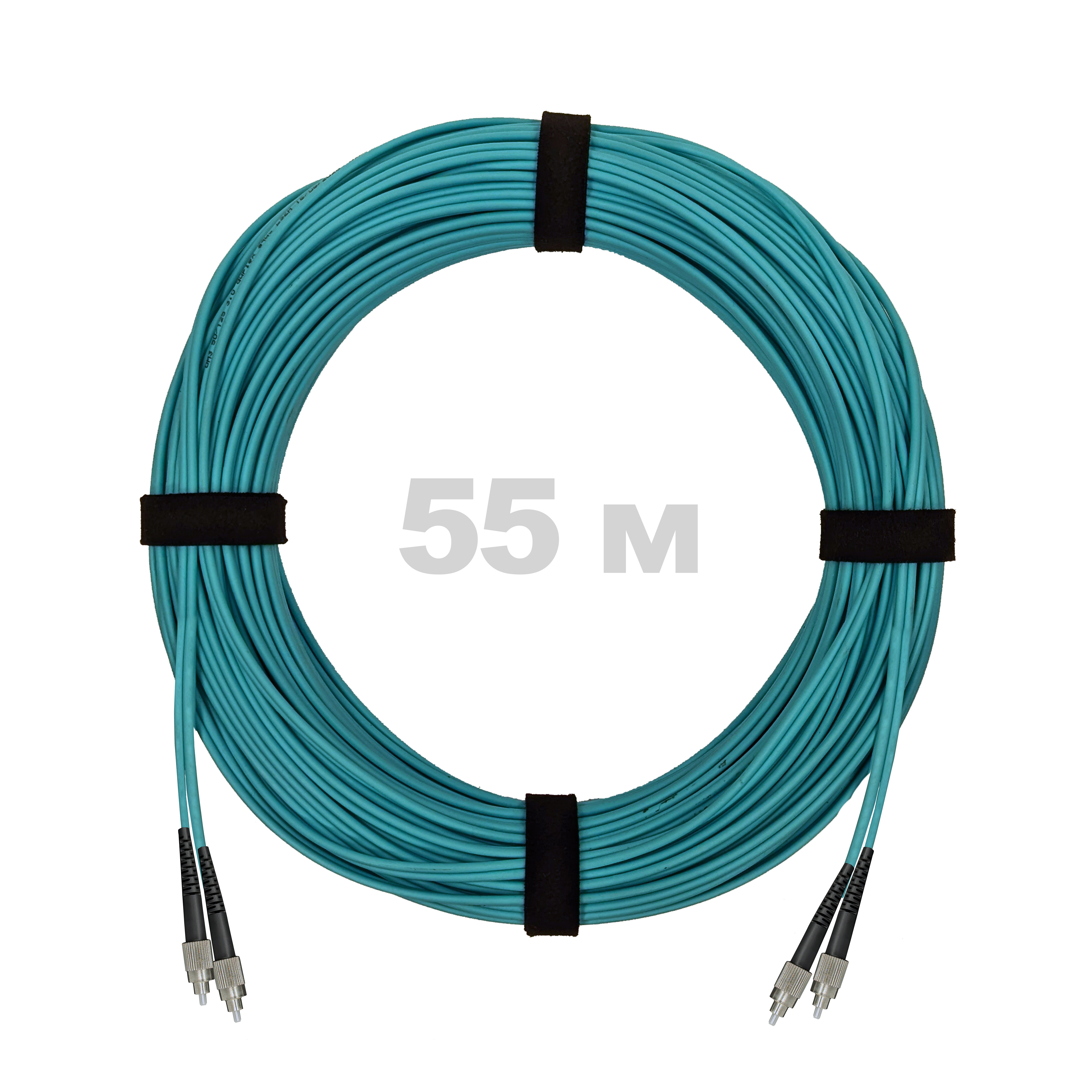 Патч-корд оптический FC/UPC-FC/UPC MM (OM3) 2mm duplex LSZH,  55 м.