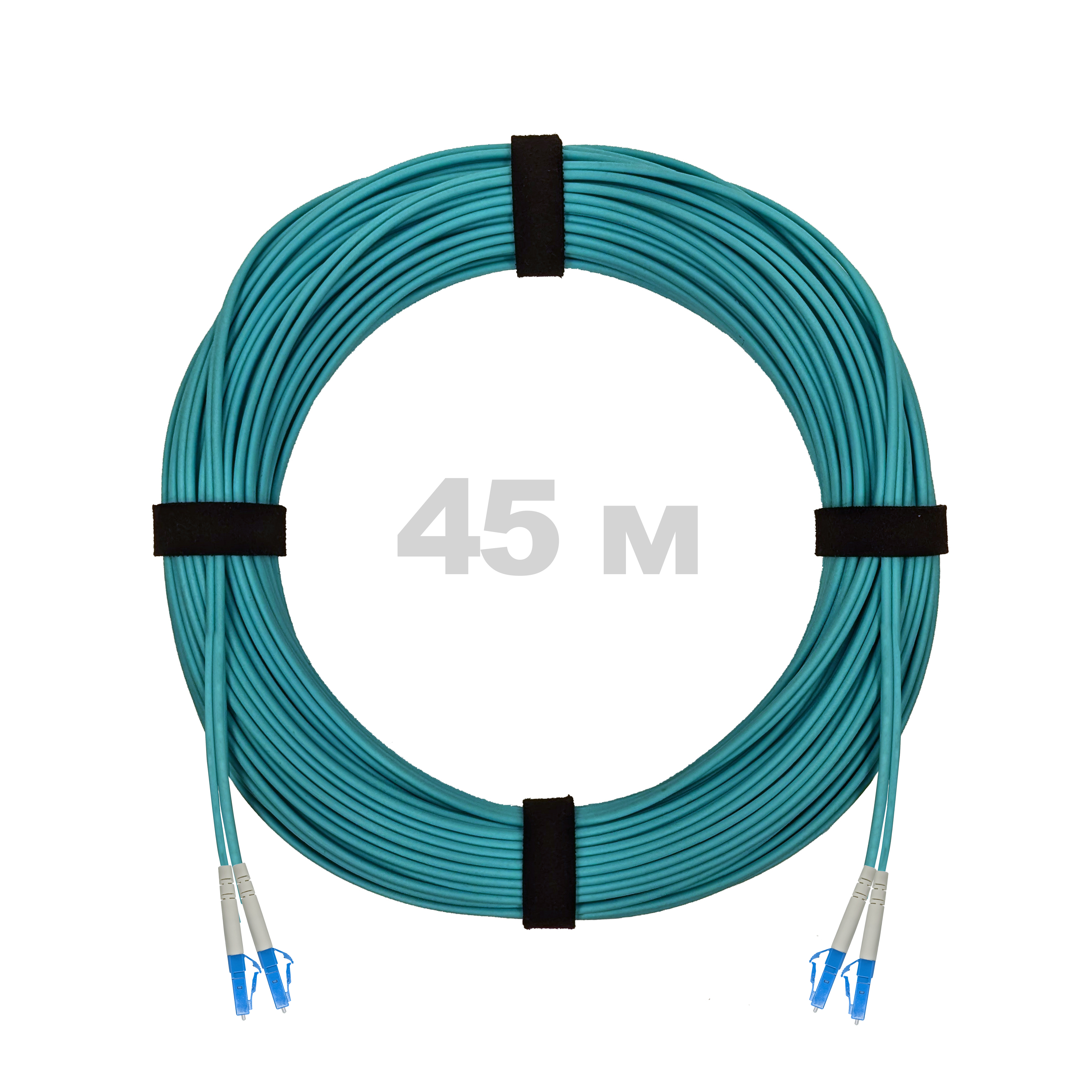 Патч-корд оптический LC/UPC-LC/UPC MM (OM3) 2mm duplex LSZH,  45 м.