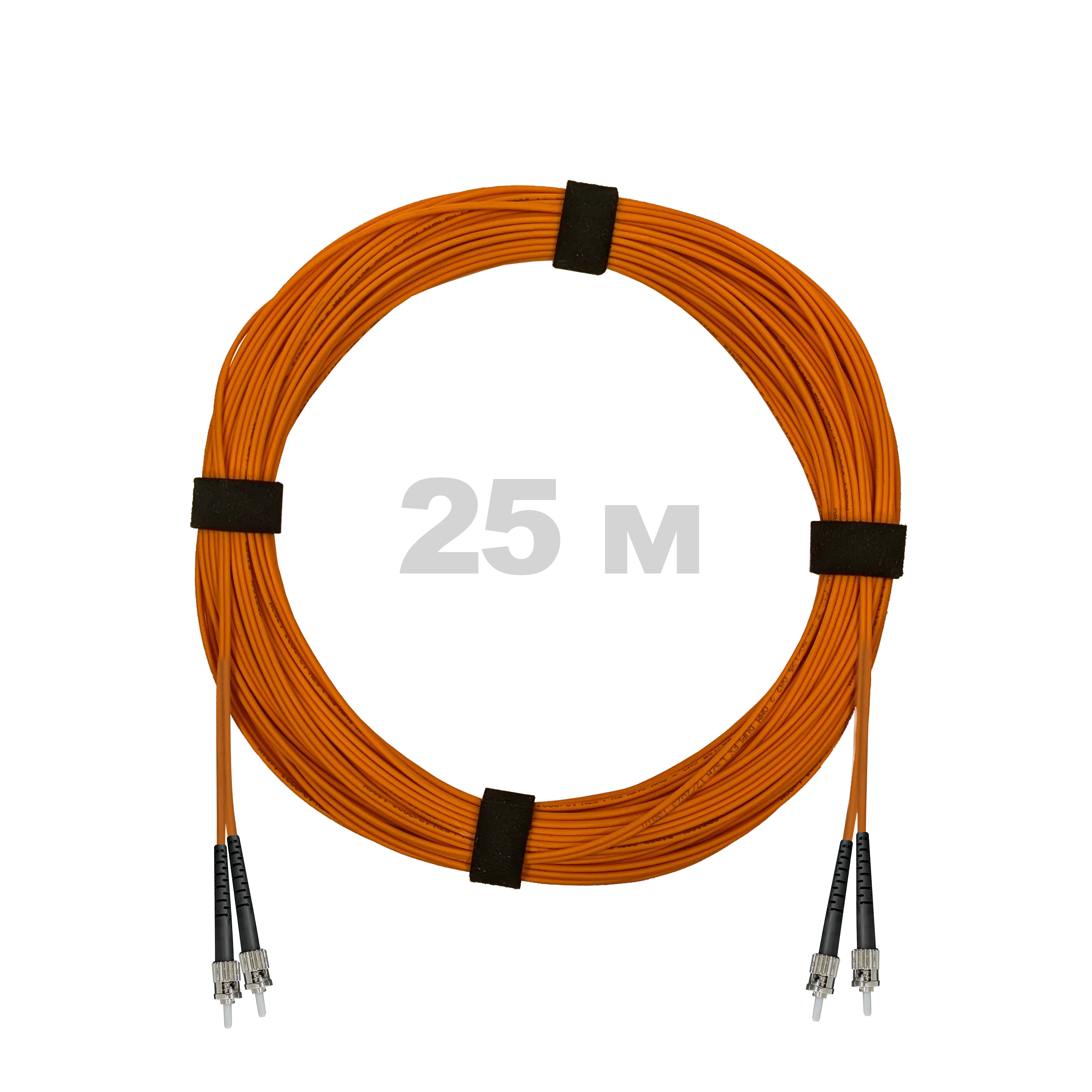 Патч-корд оптический ST/PC-ST/PC MM (OM2) 3mm duplex LSZH,  25 м.