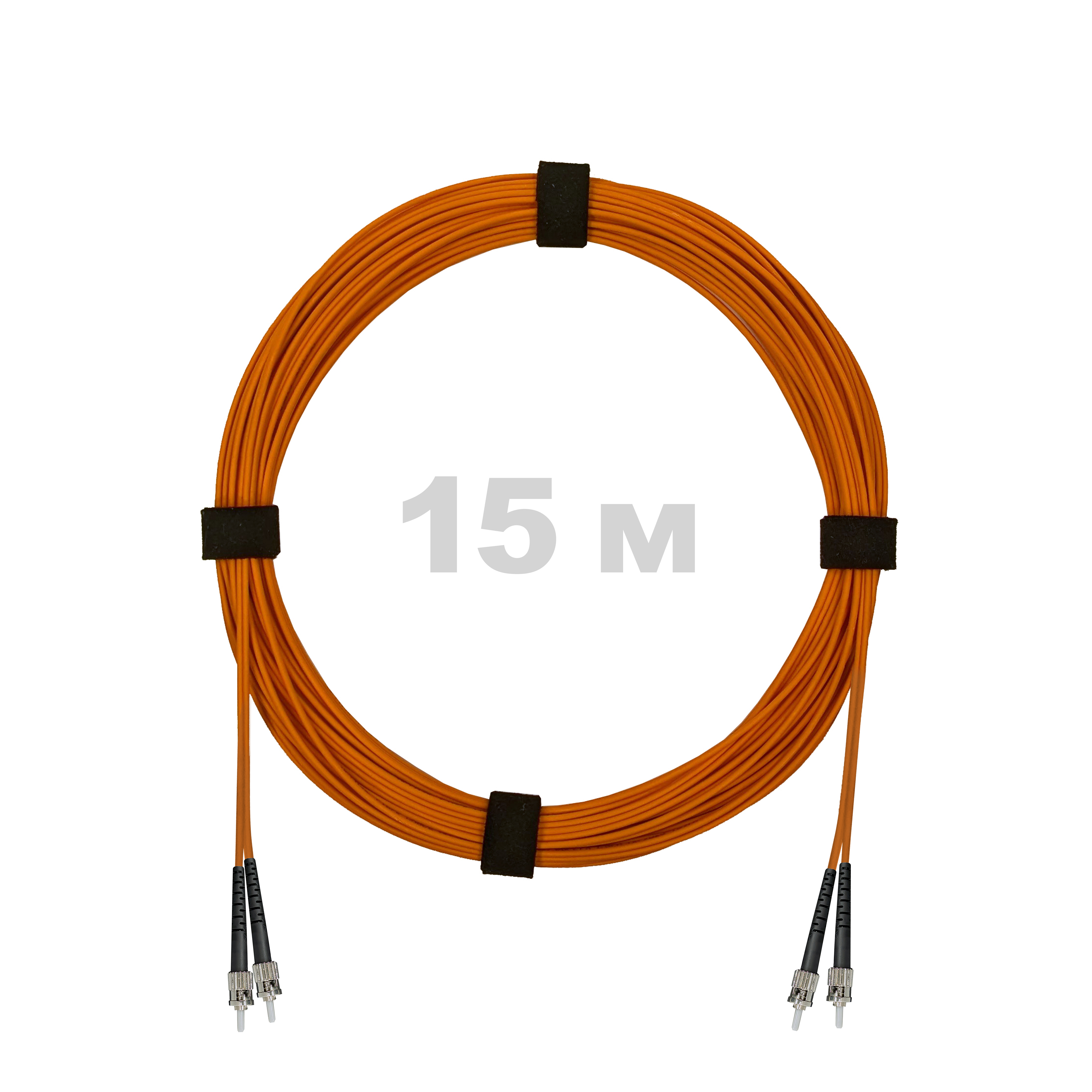 Патч-корд оптический ST/PC-ST/PC MM (OM2) 2mm duplex LSZH,  15 м.