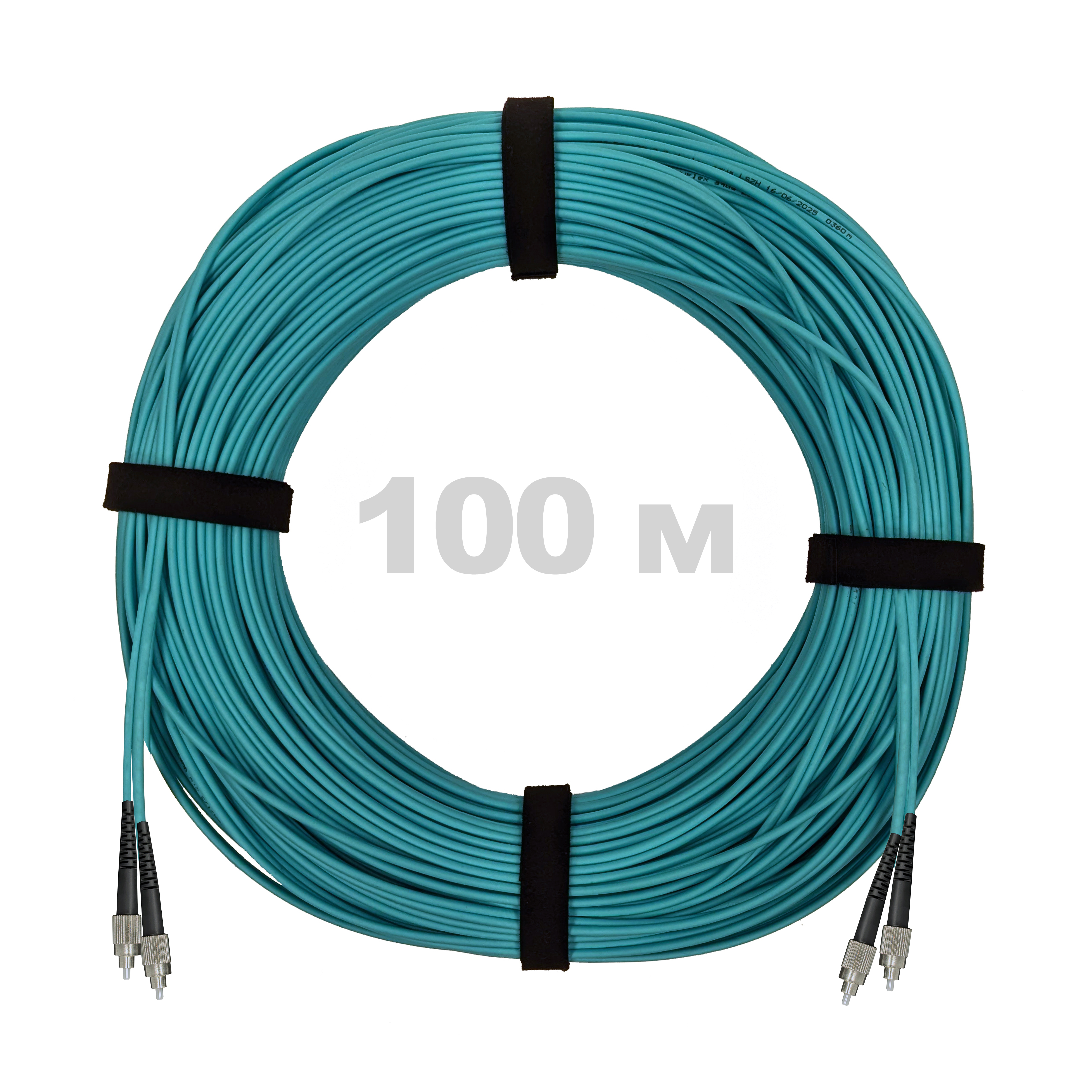 Патч-корд оптический FC/UPC-FC/UPC MM (OM3) 3mm duplex LSZH,  100 м.