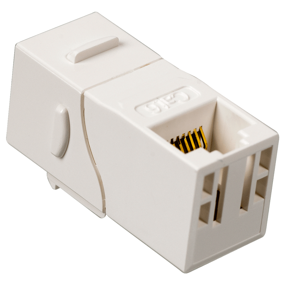 Повторитель портов RJ-45, неэкранированный, 90 градусов, кат.6, формата Keystone, белый__