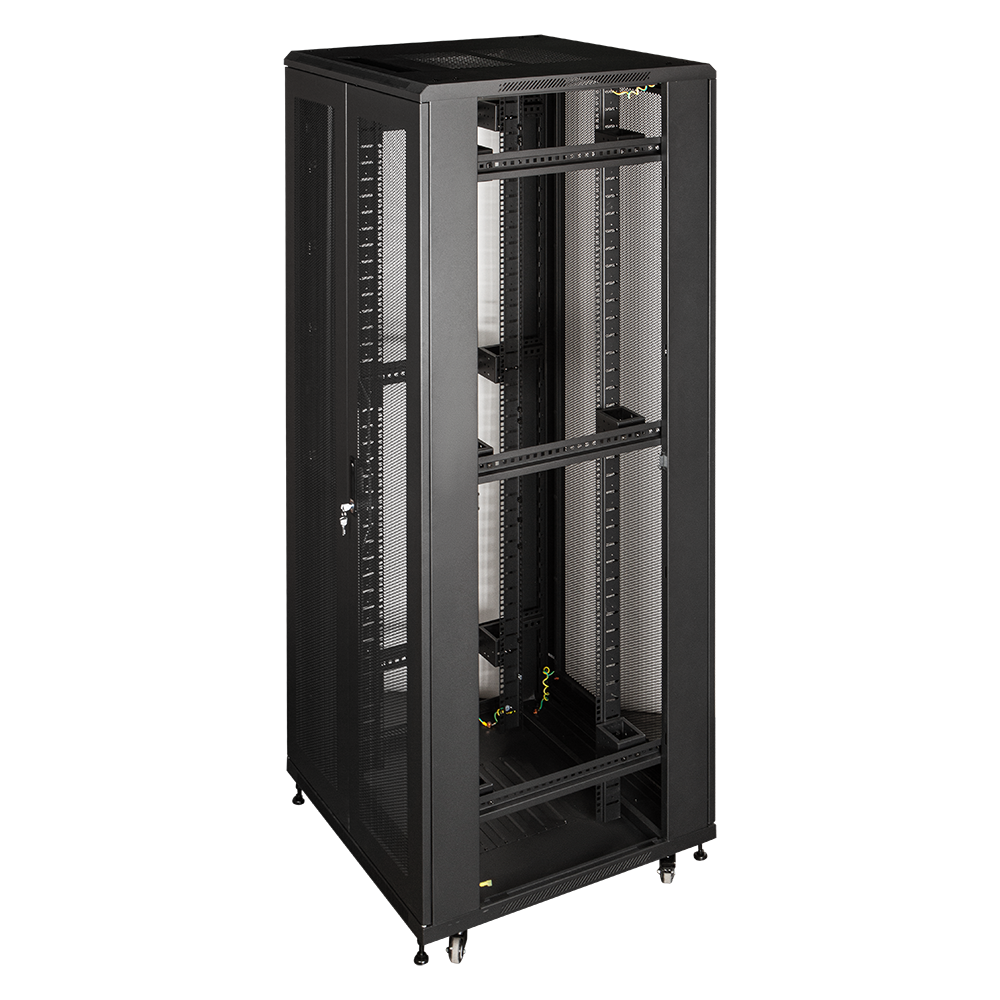Шкаф 19" Business, 47U 800x1200, черный, передняя дверь стекло, задняя дверь распашная металл__