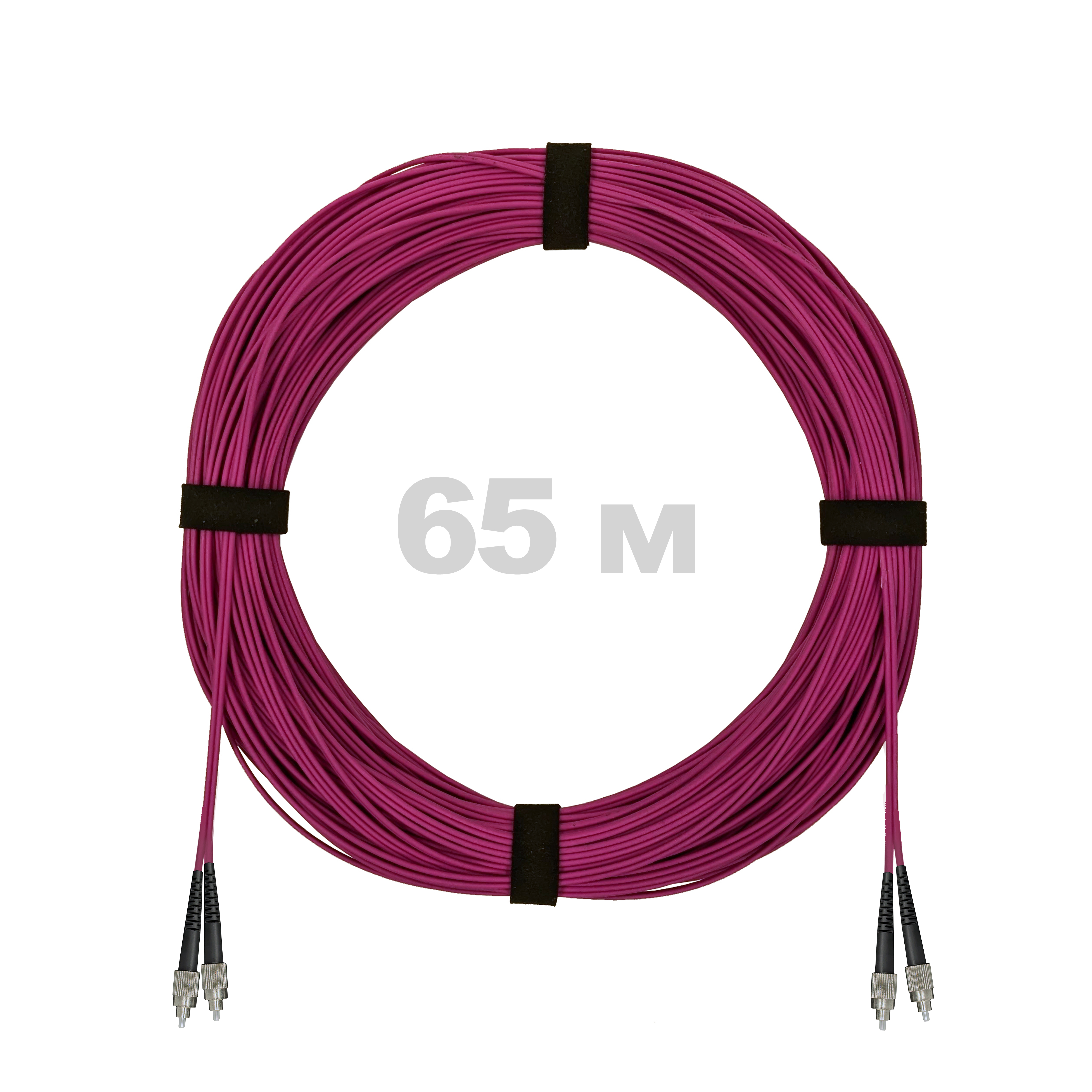 Патч-корд оптический FC/UPC-FC/UPC MM (OM4) 3mm duplex LSZH,  65 м.