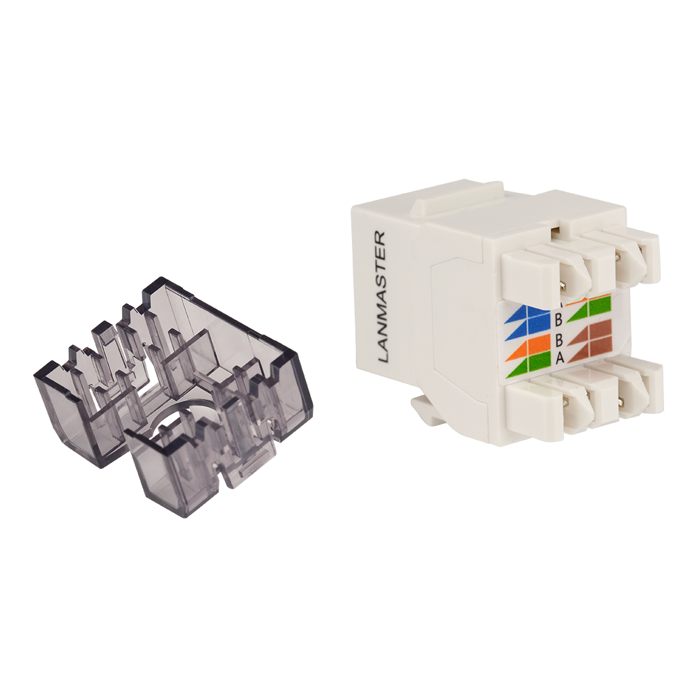Модуль Keystone, RJ45, неэкранированный, кат.6, без шторки, 180 градусов, красный__
