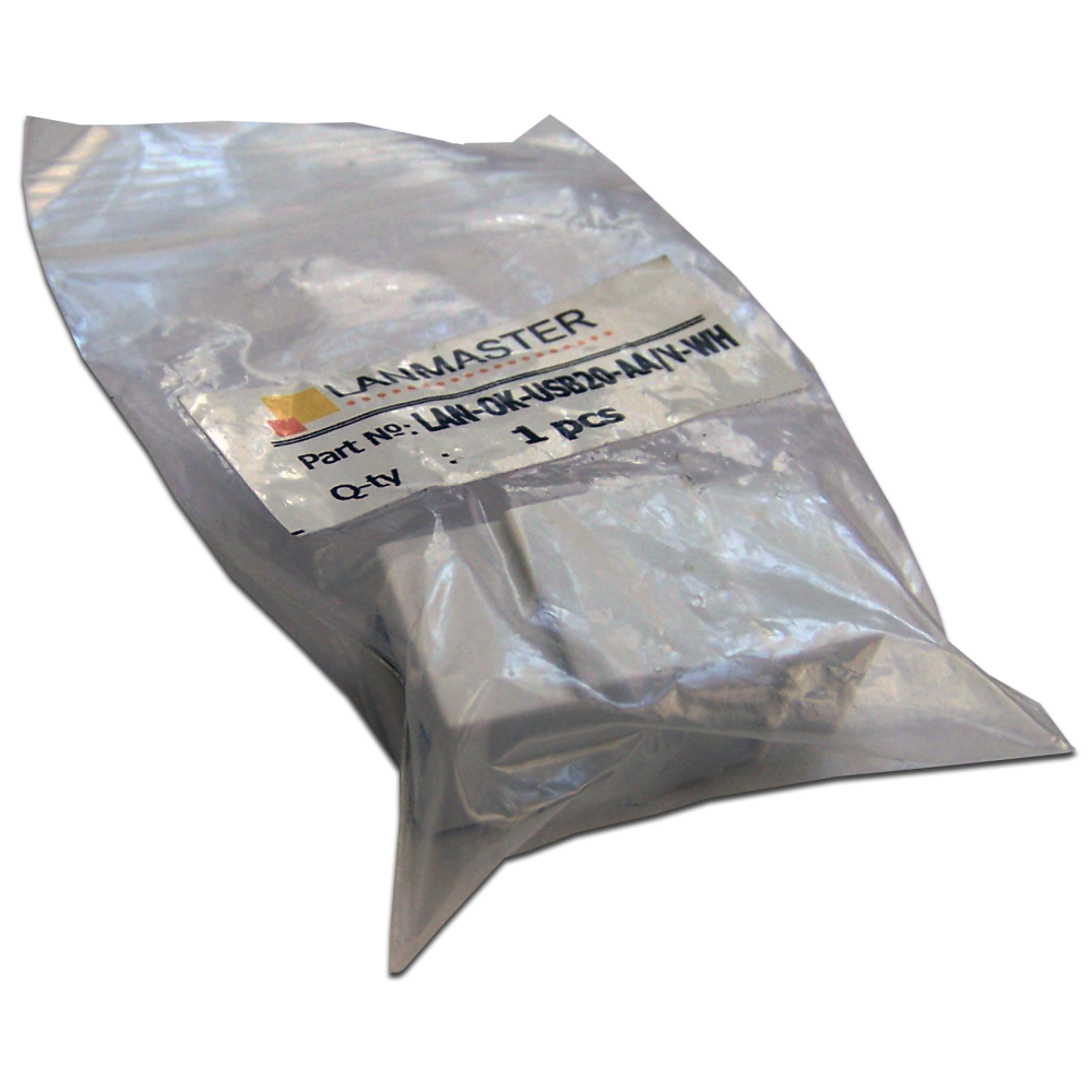 Модуль Keystone, USB 2.0, тип A, мама-мама, 180 градусов, белый__