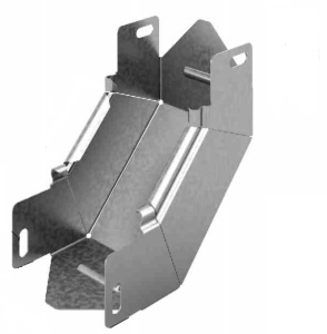 Угловой соединитель внутренний к лотку УЛ 400х100, толщ. 1,0 мм, гор. цинк
