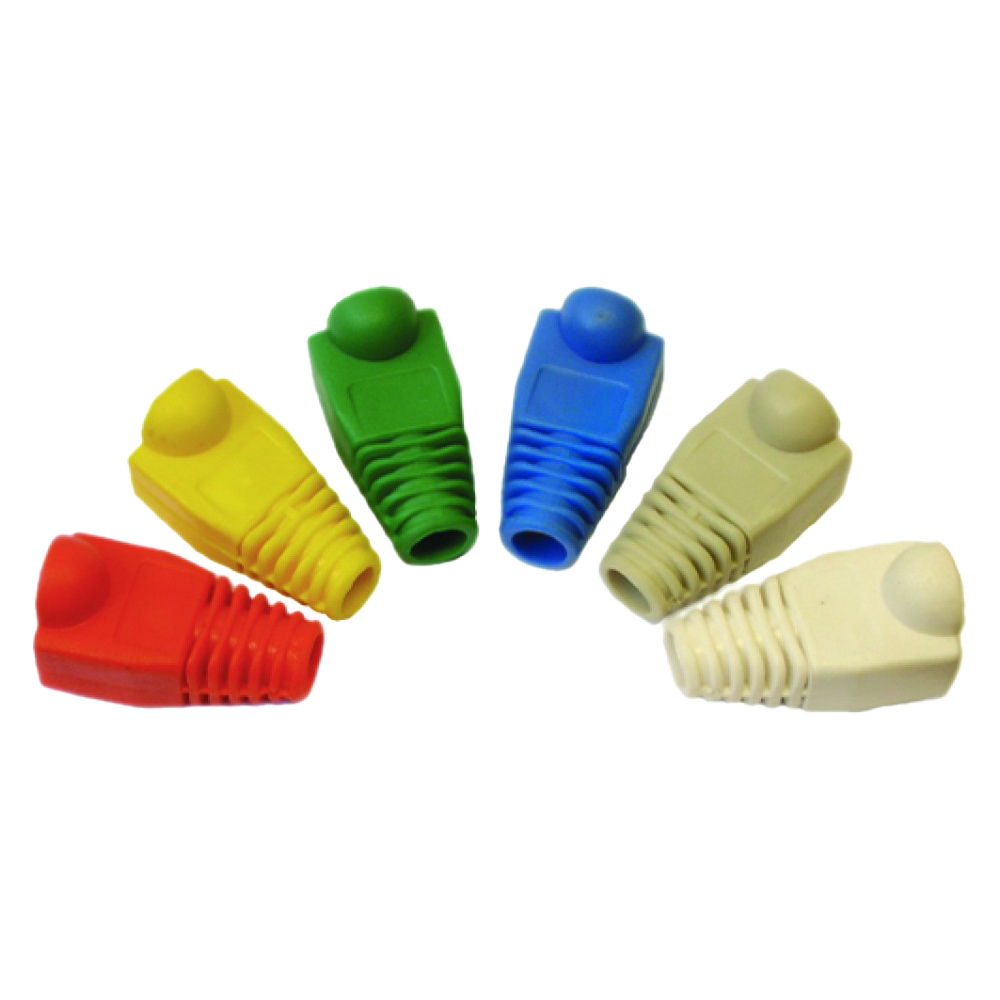 Защитные колпачки для кабеля 6,0мм cat.5, на соединение коннектора с кабелем, черный, 100 шт. в пчк