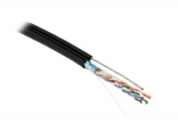 Кабель витая пара FUTP4-C5E-S24-SW-OUT-PE-BK-500 FTP 4 пары внешний Hyperline Cat.5e с тросом 24 AWG