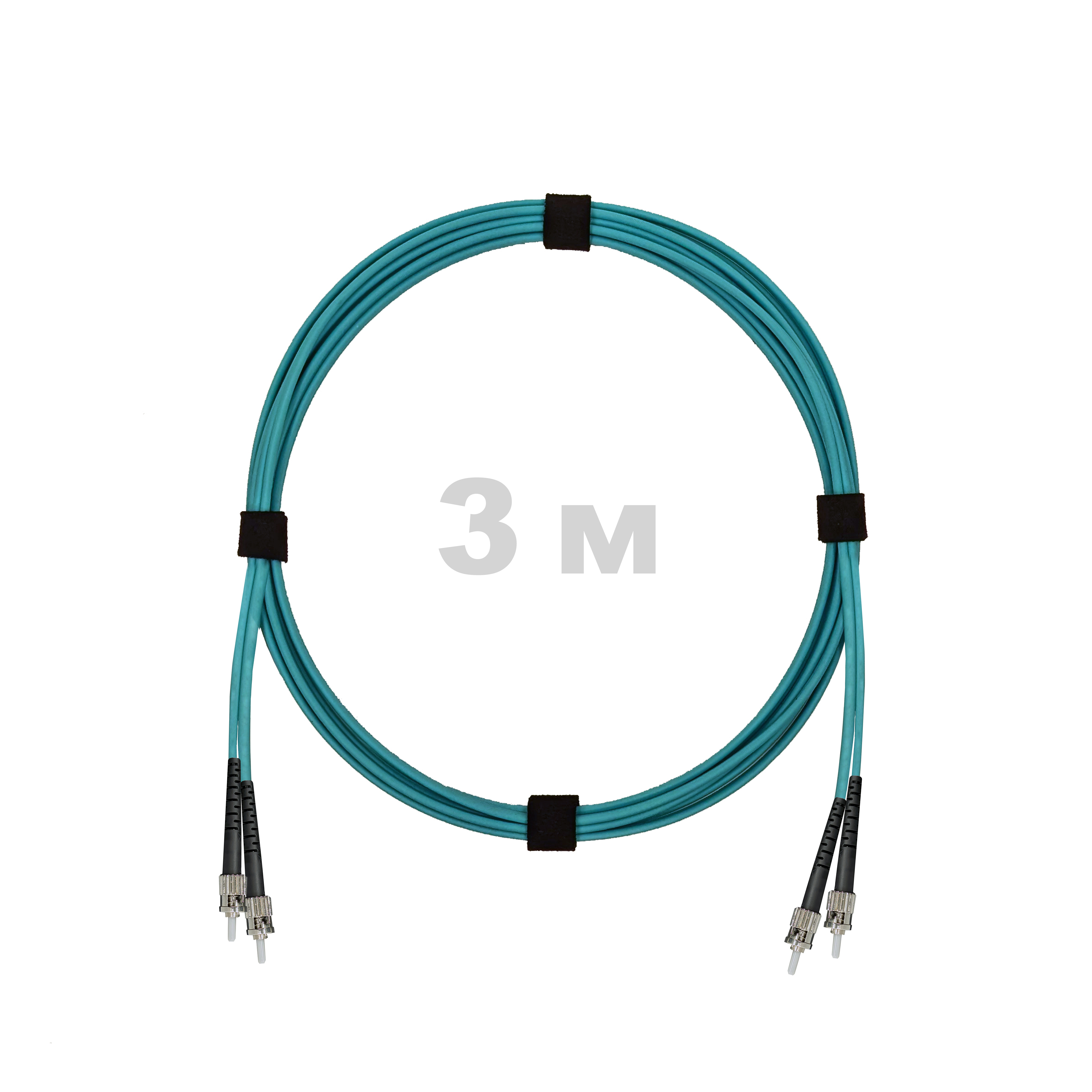 Патч-корд оптический армированный бронированный ST/PC-ST/PC MM (OM3) Duplex 2.0mm LSZH, 3 м.