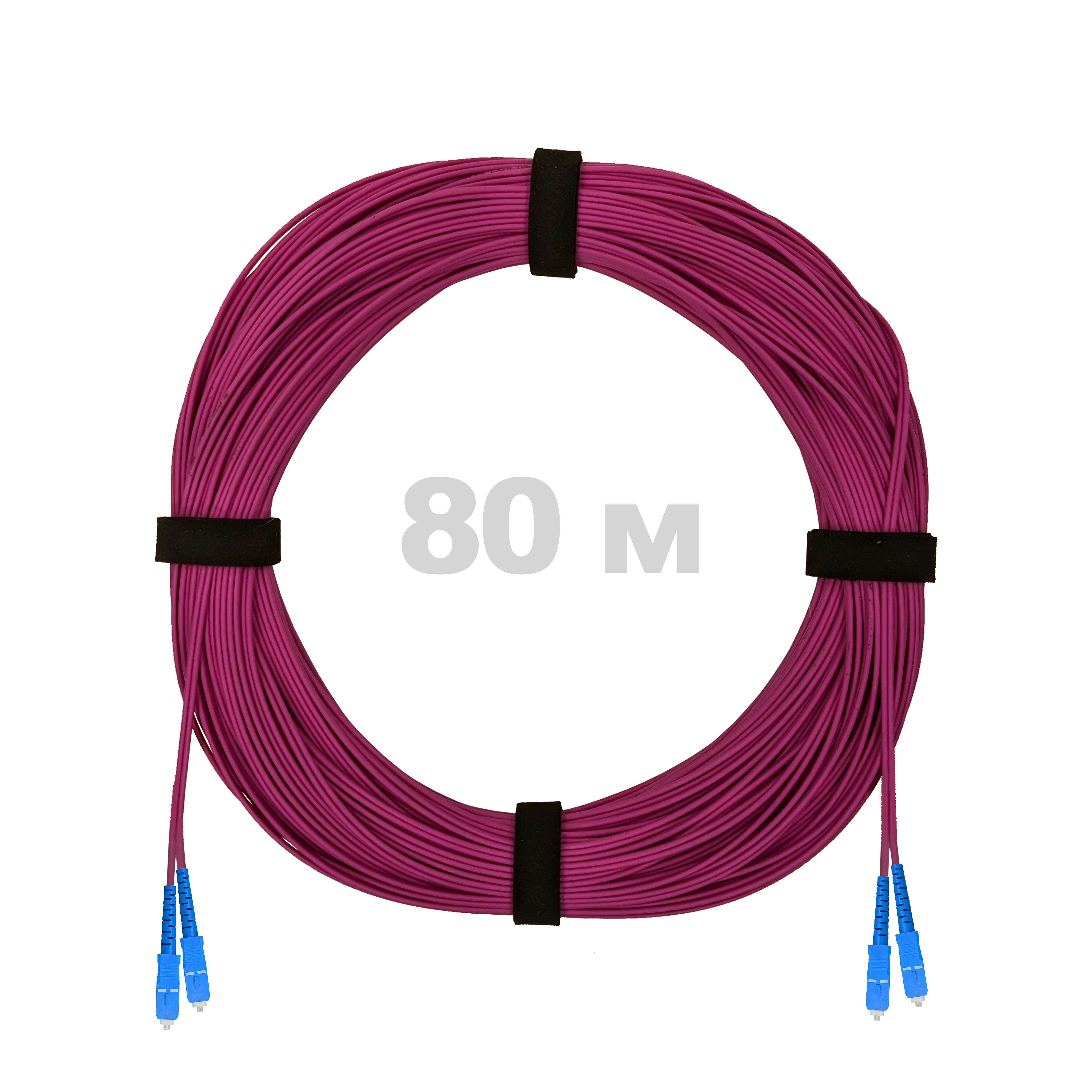 Патч-корд оптический SC/UPC-SC/UPC MM (OM4) 3mm duplex LSZH,  80 м.