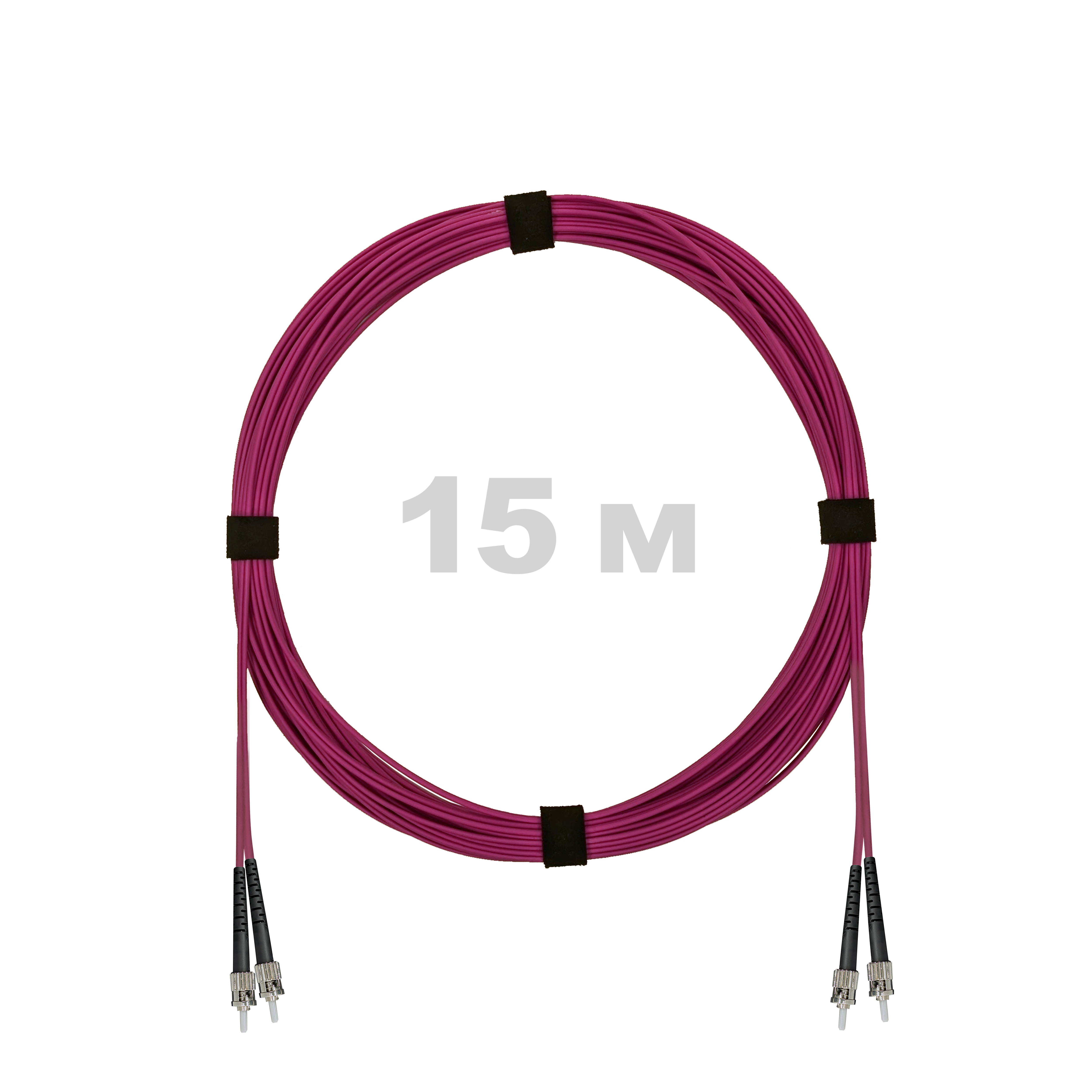 Патч-корд оптический армированный бронированный ST/PC-ST/PC MM (OM4) Duplex 3.0mm LSZH, 15 м.