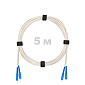 Патч-корд оптический армированный бронированный SC/UPC-SC/UPC SM (G.657A1) Duplex 2.0mm LSZH, ,белый, 5 м.