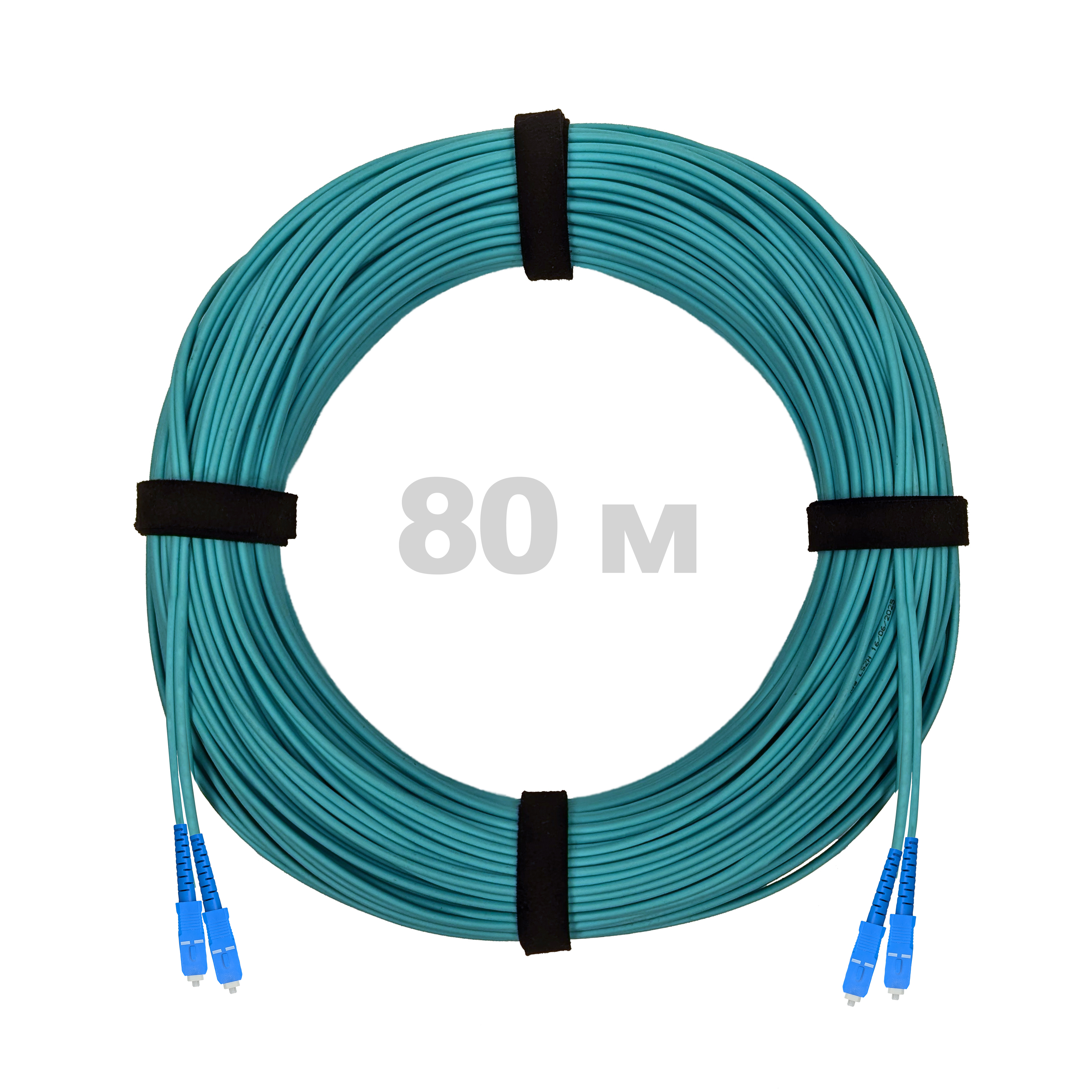 Патч-корд оптический SC/UPC-SC/UPC MM (OM3) 2mm duplex LSZH,  80 м.