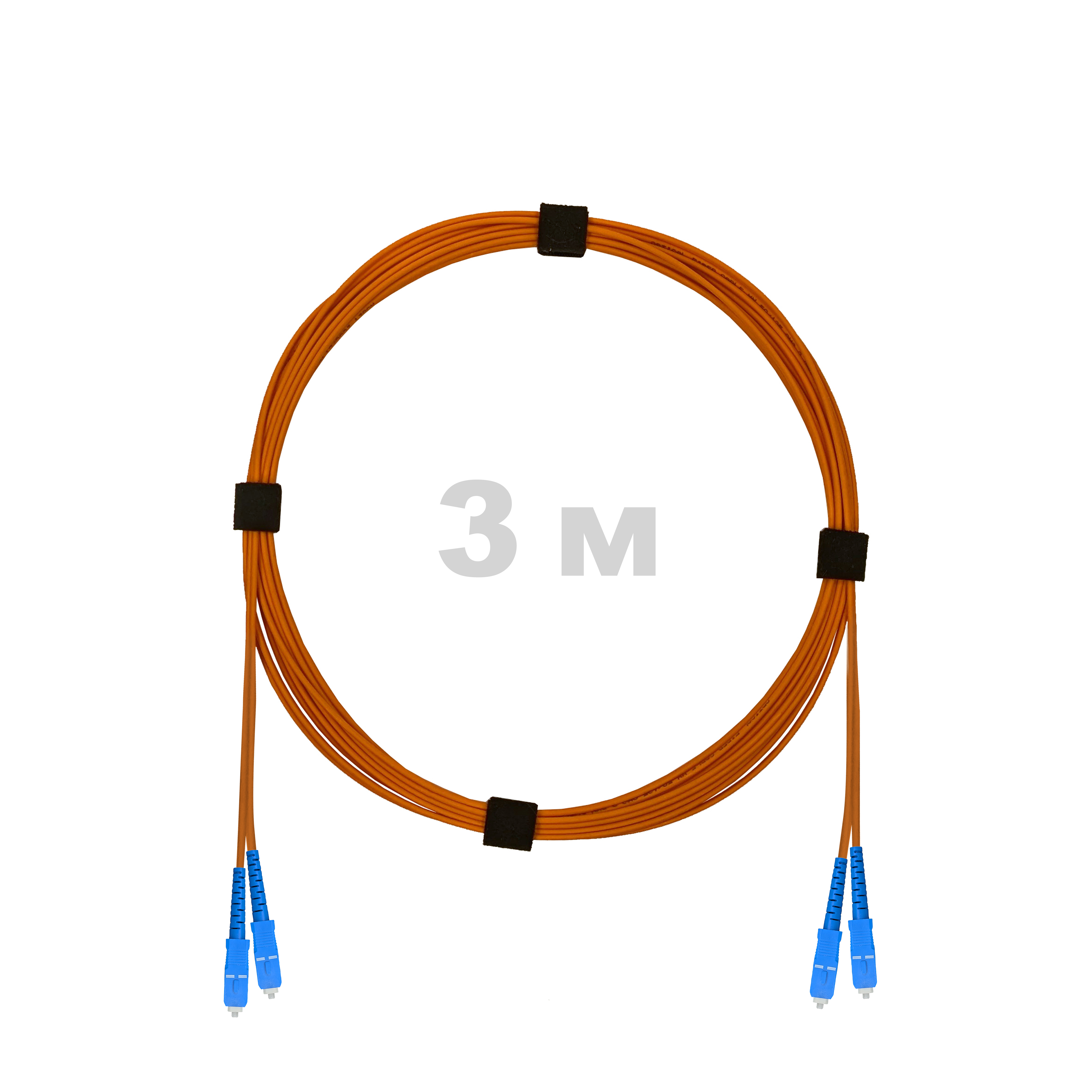 Патч-корд оптический армированный бронированный SC/UPC-SC/UPC MM (OM2) Duplex 2.0mm LSZH, 3 м.