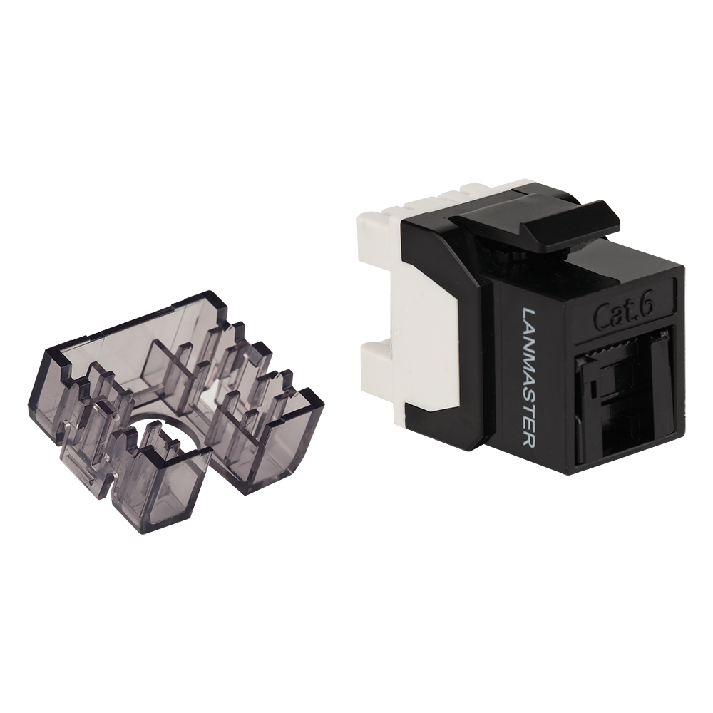 Модуль Keystone, RJ45, неэкранированный, кат.6, со встроенной шторкой, 180 градусов, белый__