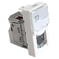 Вставка Mosaic 22.5x45, RJ-45 STP, кат.5e, со шторкой и увеличенным окном маркировки, белая