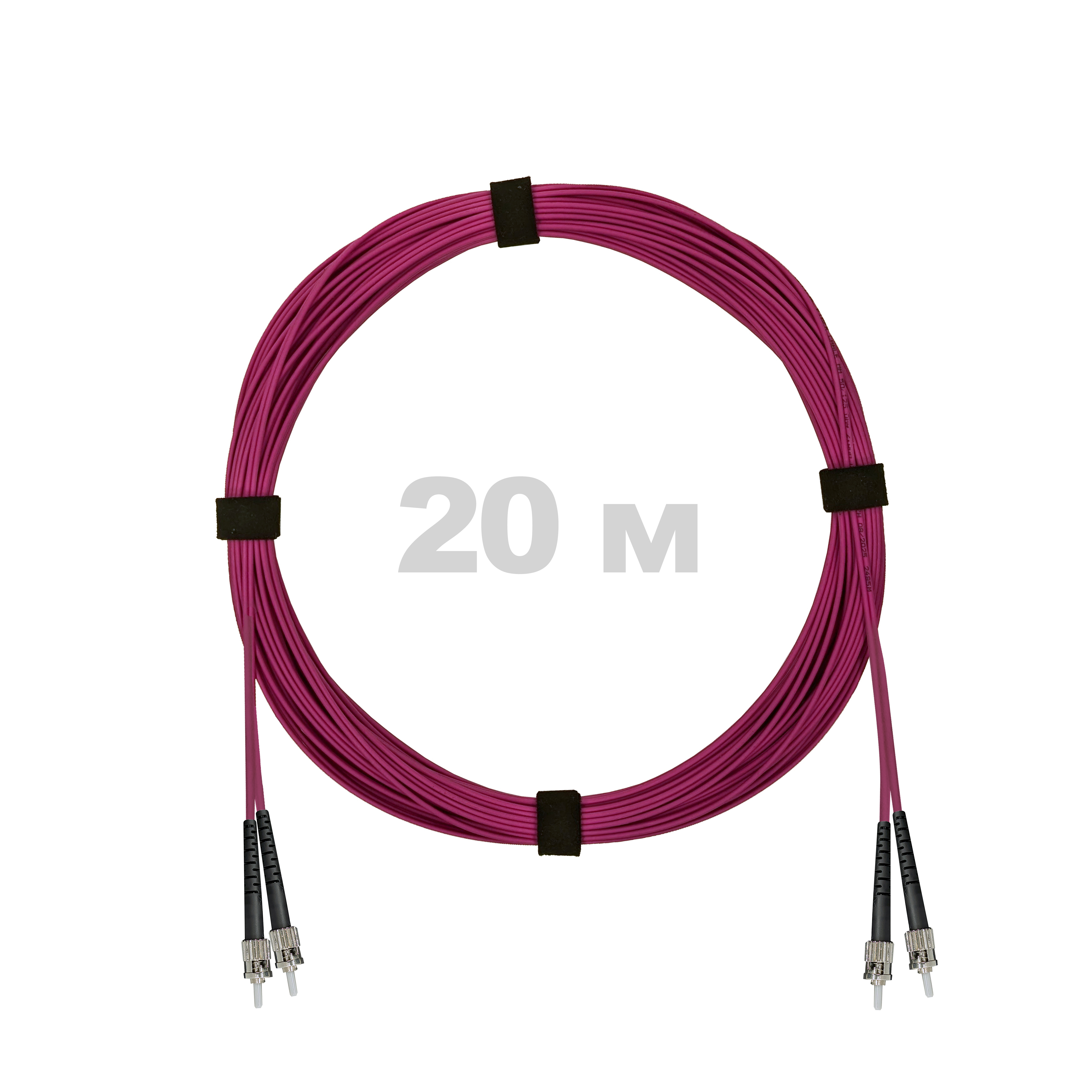 Патч-корд оптический армированный бронированный ST/PC-ST/PC MM (OM4) Duplex 2.0mm LSZH, 20 м.